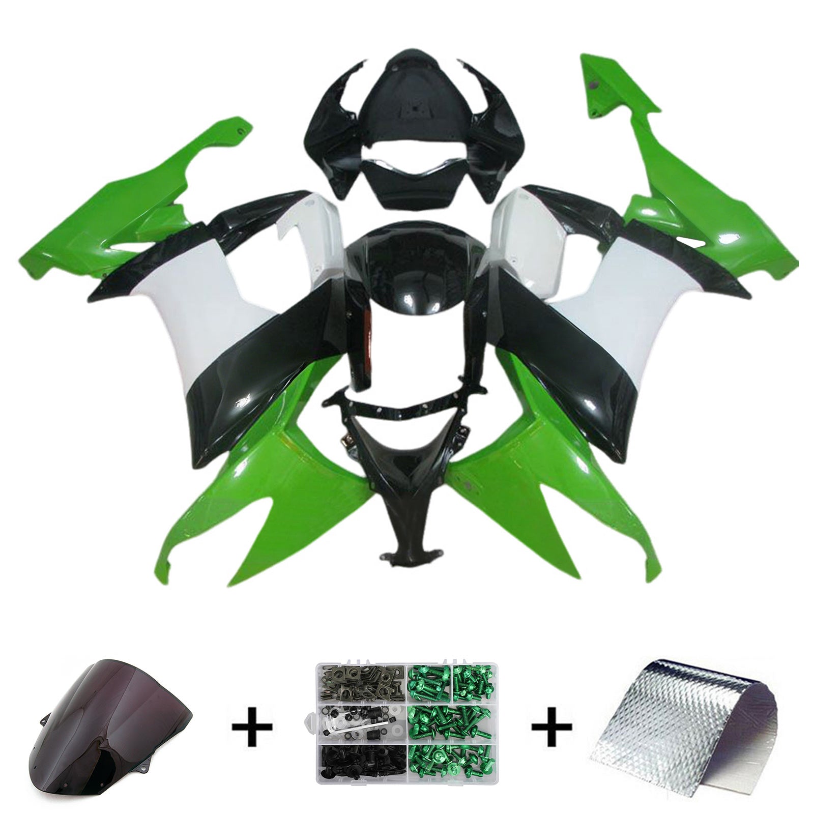 Kit de carénage d'injection Kawasaki ZX10R 2008-2010, carrosserie en plastique ABS