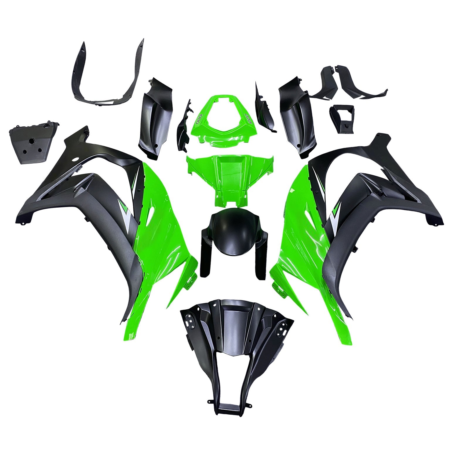 Amotopart pour Ninja ZX10R 2011-2015 vert noir carrosserie carénage ABS moulé par Injection plastique ensemble 8 # générique