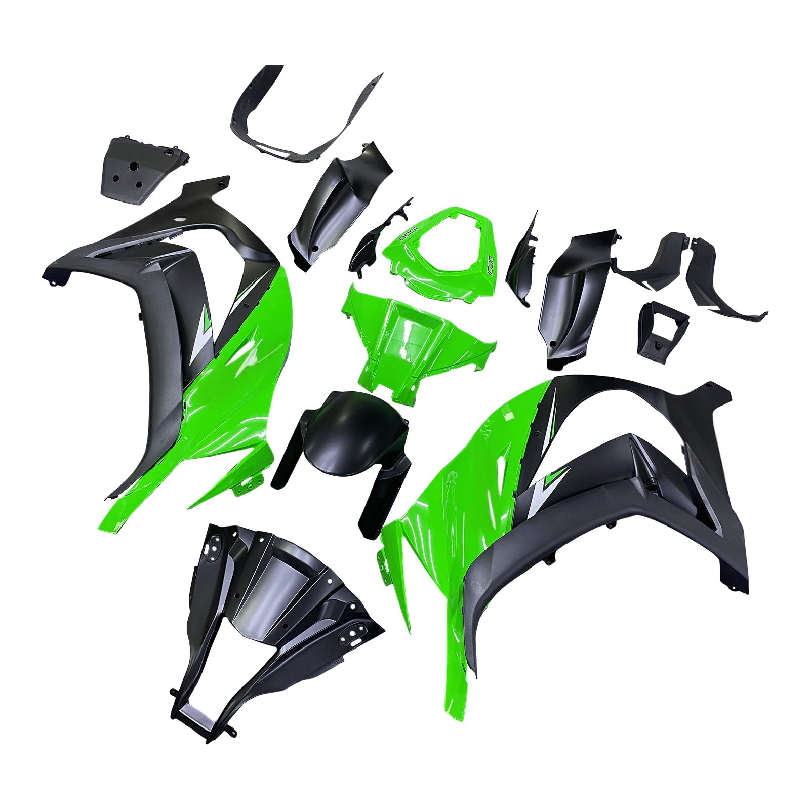 Amotopart pour Ninja ZX10R 2011-2015 vert noir carrosserie carénage ABS moulé par Injection plastique ensemble 8 # générique