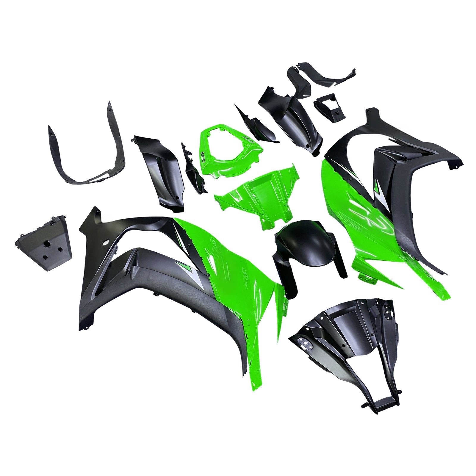 Amotopart pour Ninja ZX10R 2011-2015 vert noir carrosserie carénage ABS moulé par Injection plastique ensemble 8 # générique