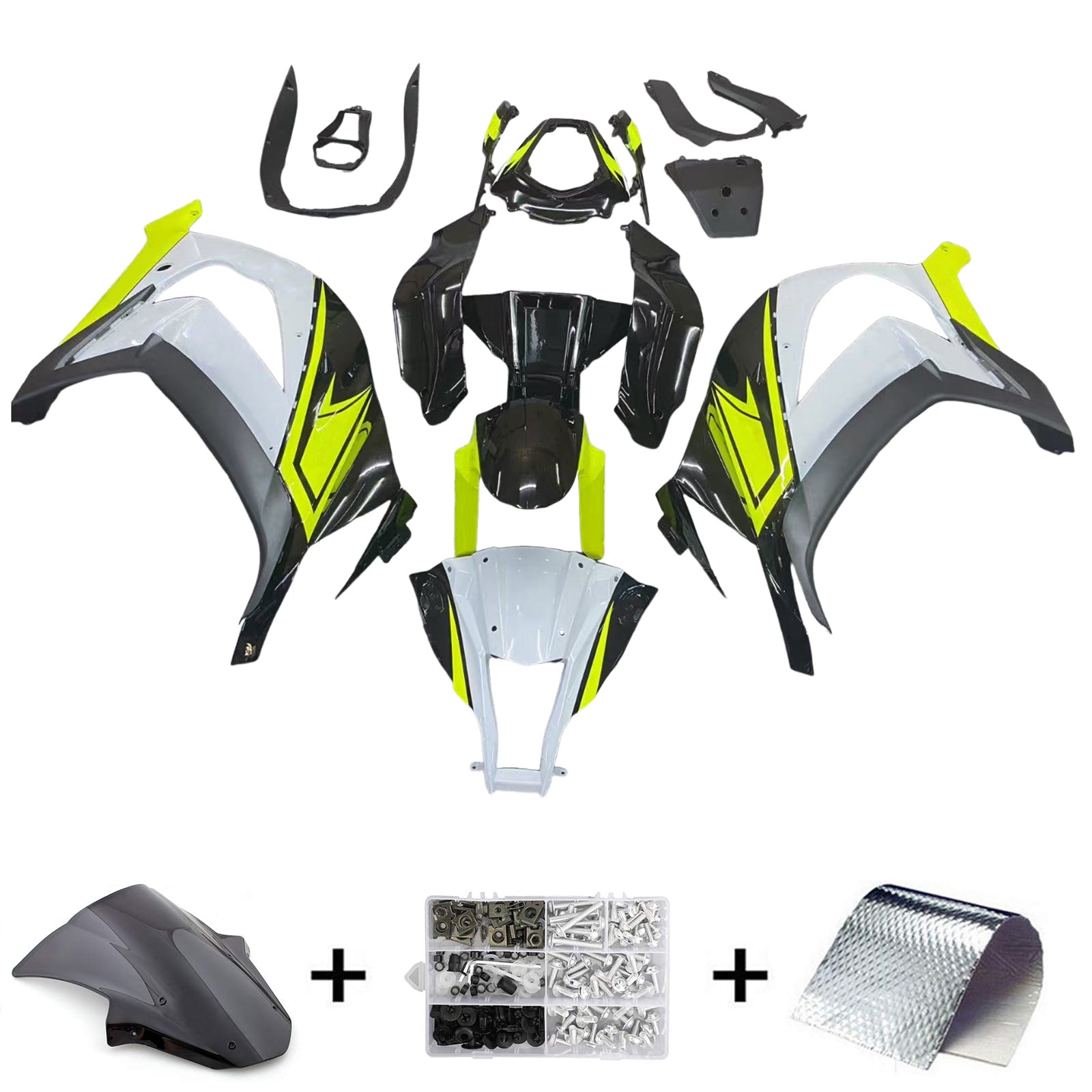 2011-2015 Kawasaki ZX10R päällirakenteen ruiskutussuojaussarja Abs Muovi asennettu