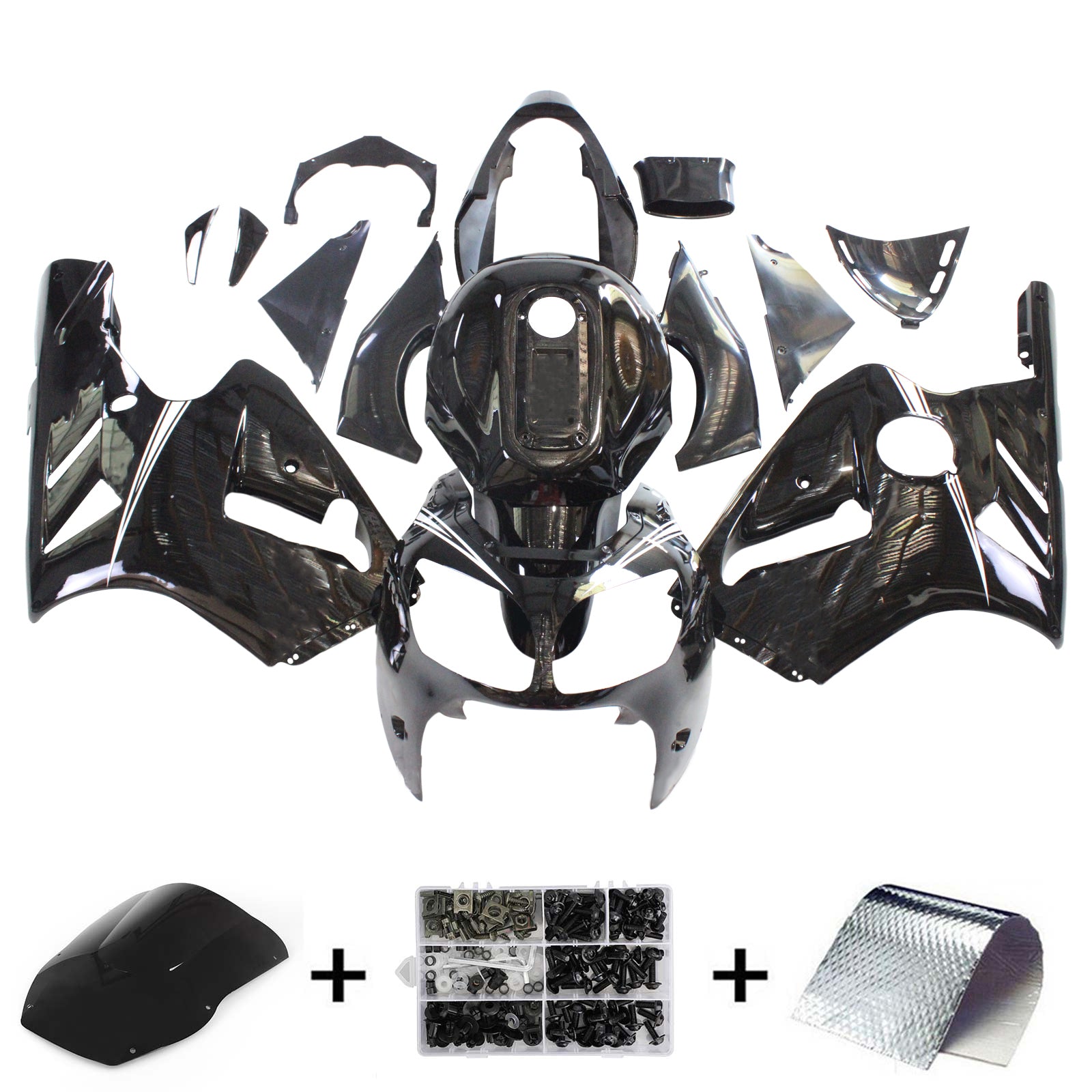 Kit de carenado de inyección de carrocería de plástico ABS Kawasaki ZX12R 2000-2001