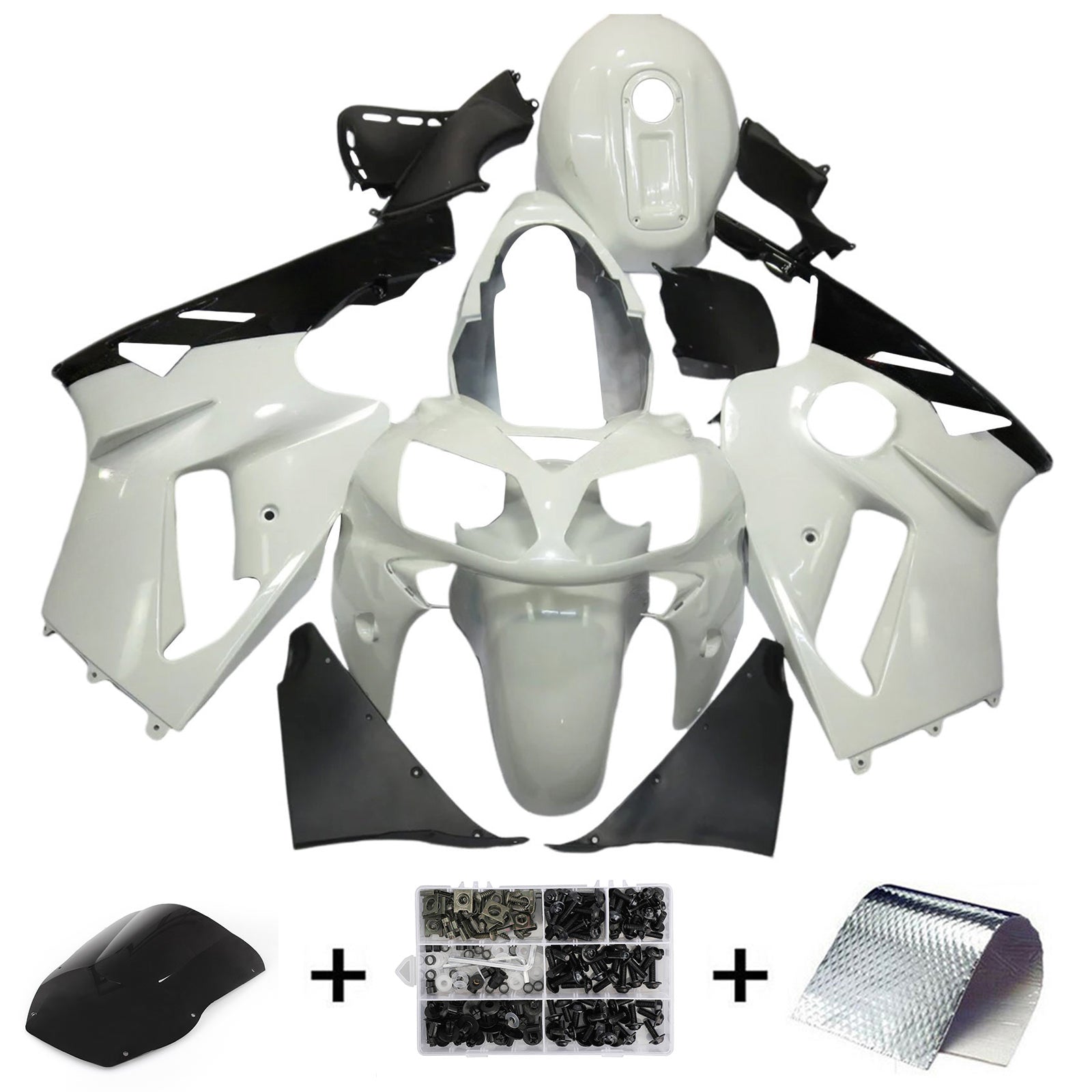 2000-2001 Kawasaki ZX12R Kit de carénage d'injection carrosserie plastique ABS