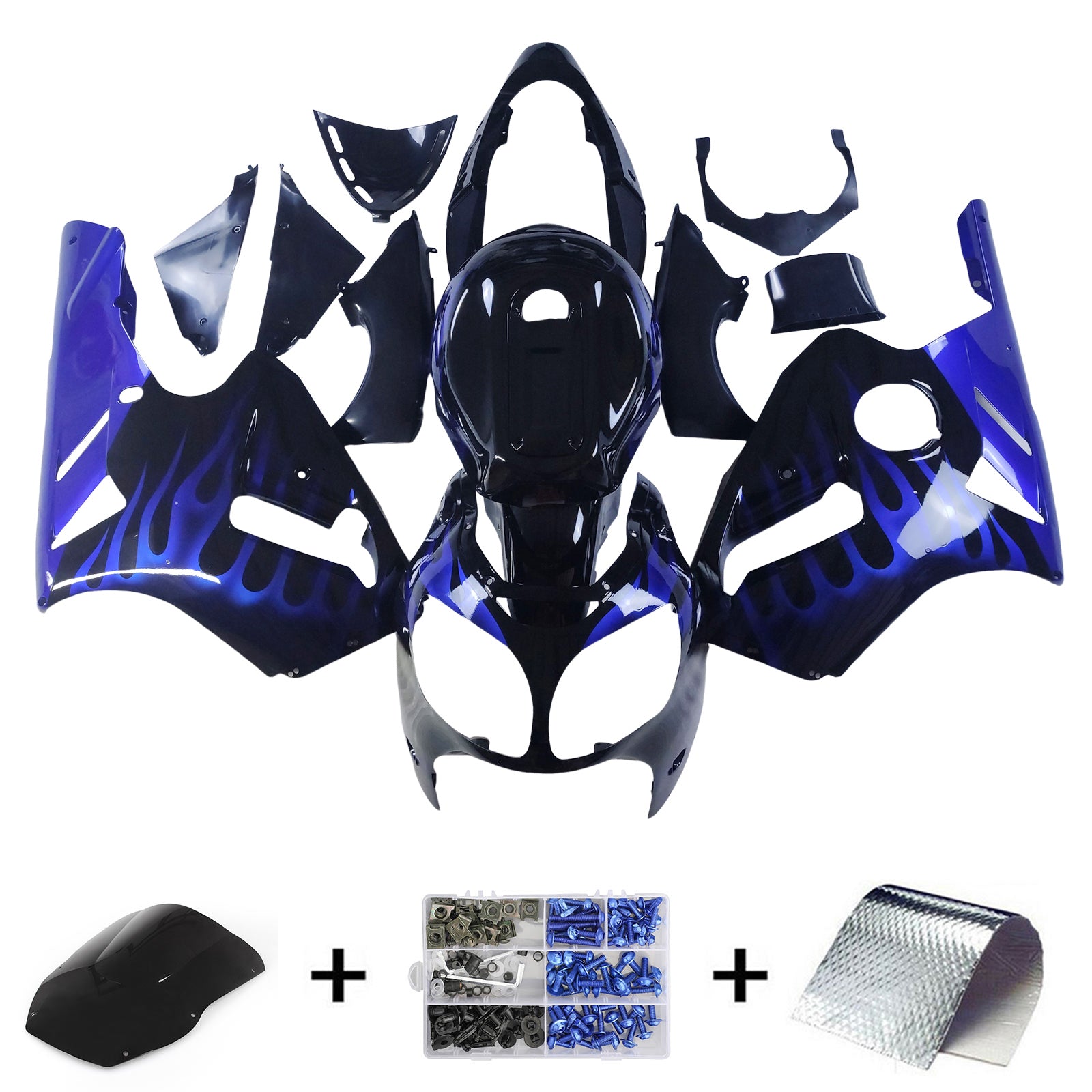 2000-2001 Kawasaki ZX12R injectiekuipset ABS kunststof carrosserie