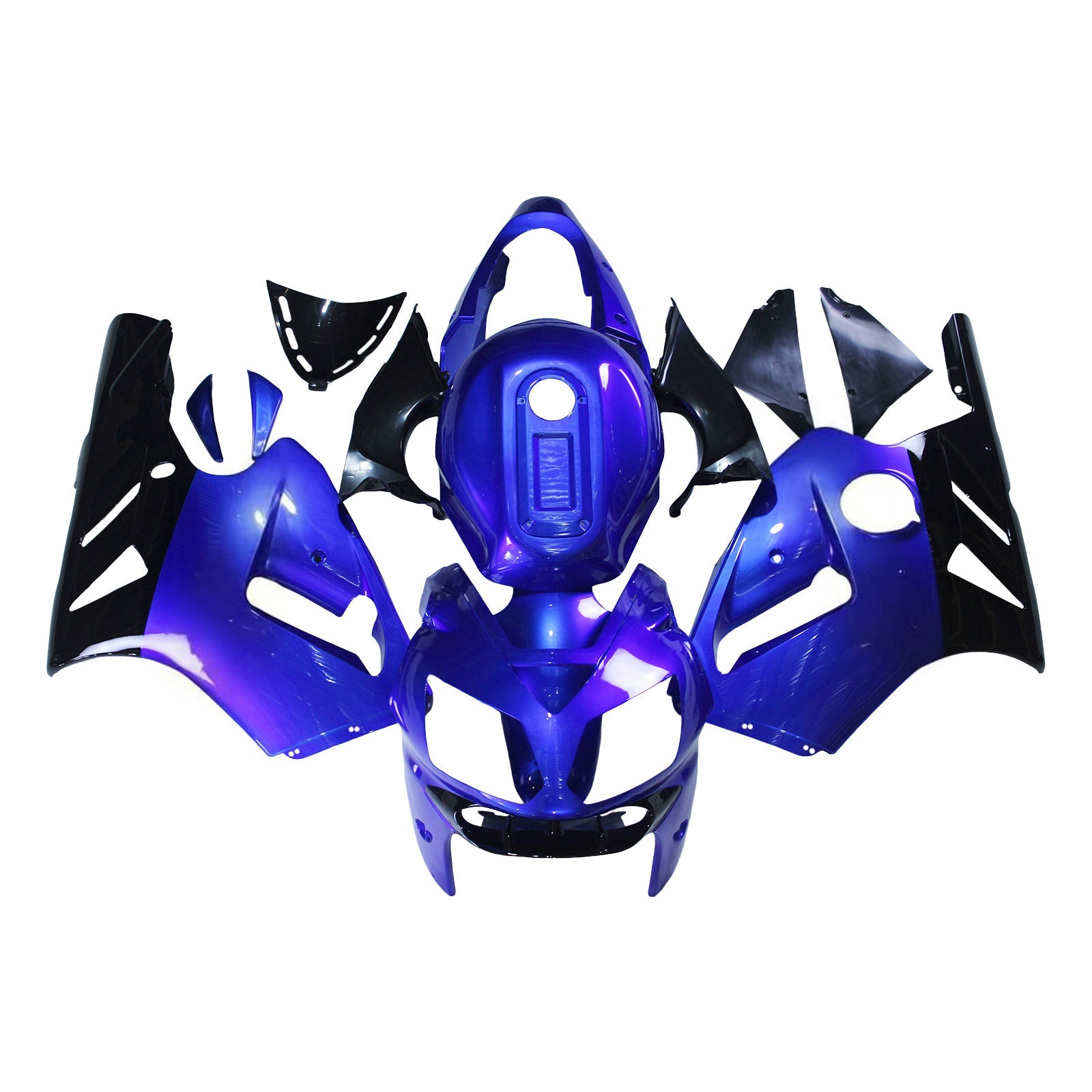 Amotopart pour Ninja ZX12R 2002-2005 bleu noir carrosserie carénage ABS moulé par Injection plastique ensemble 1 # générique