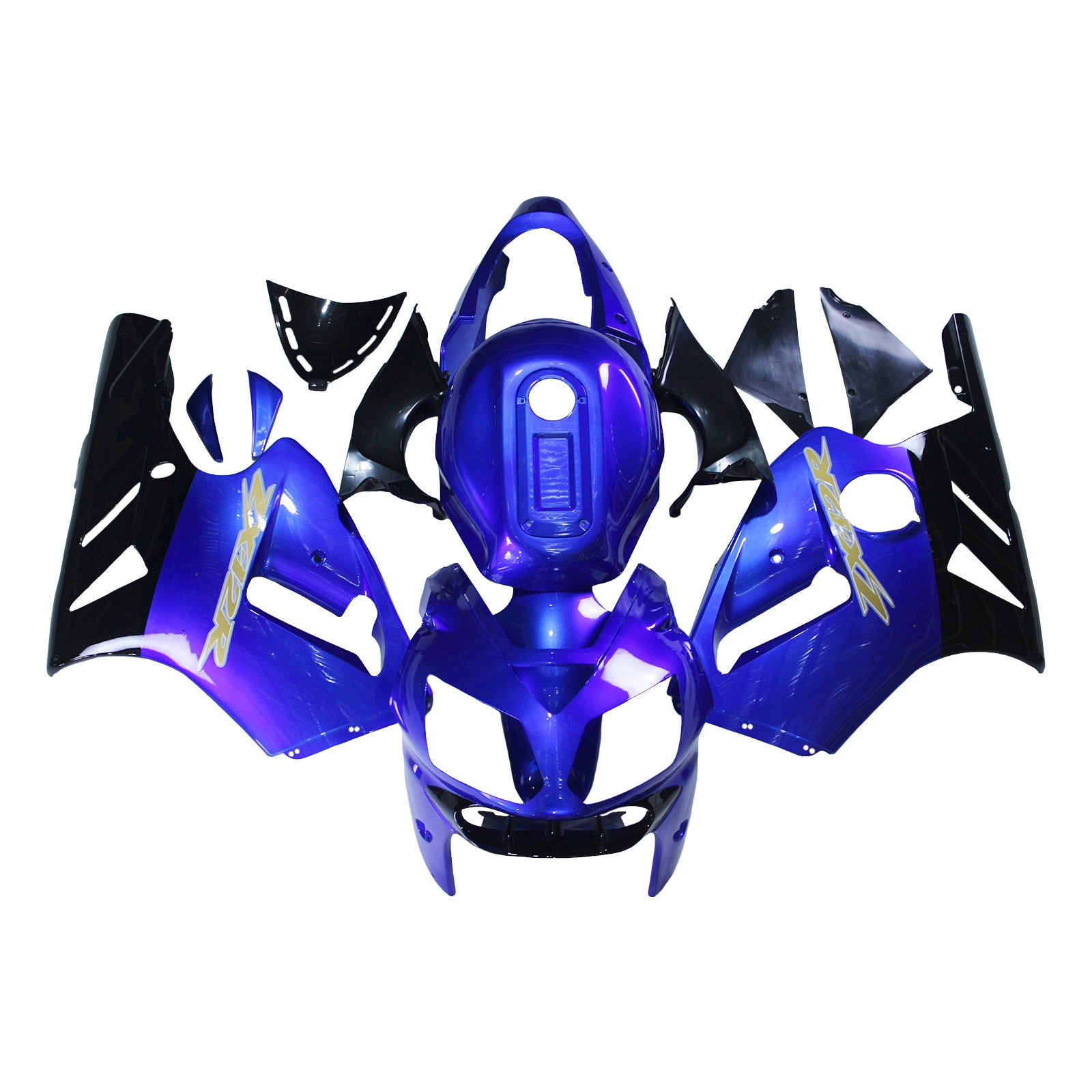 Amotopart dla Ninja ZX12R 2002-2005 niebieski czarny nadwozie Fairing ABS zestaw formowany wtryskowo z tworzywa sztucznego 1 # Generic