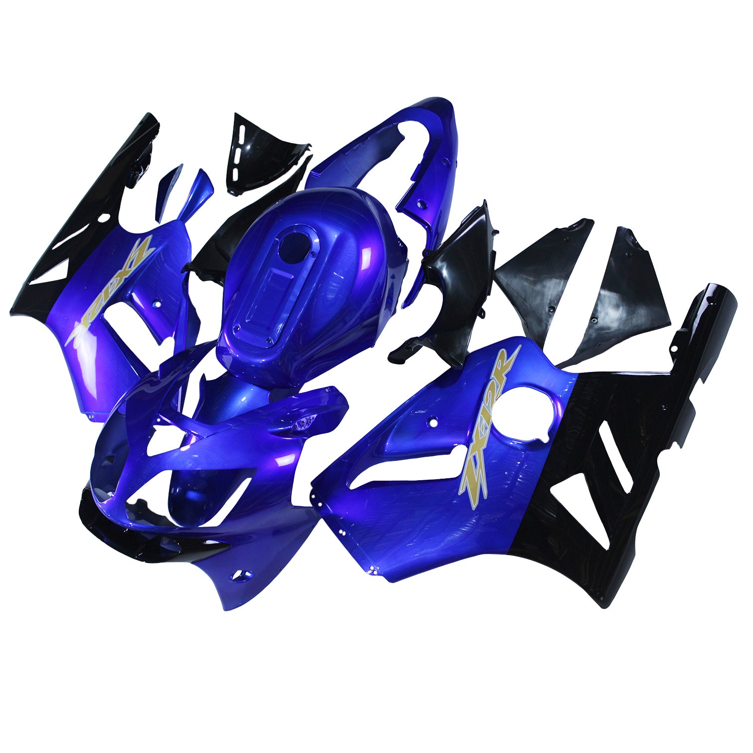 Amotopart dla Ninja ZX12R 2002-2005 niebieski czarny nadwozie Fairing ABS zestaw formowany wtryskowo z tworzywa sztucznego 1 # Generic