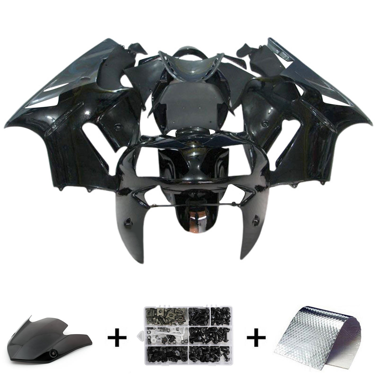 2002-2005 Kawasaki ZX12R Kit de carénage d'injection carrosserie plastique ABS