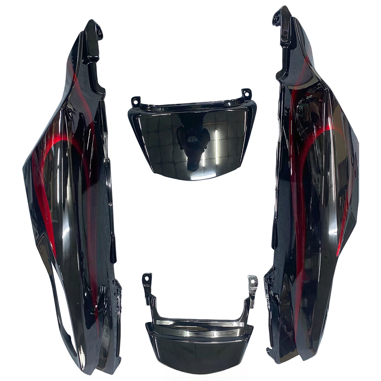 Ranges Amotopart 2006-2011 Kawasaki ZX14R črna in rdeča plamen ninja generična