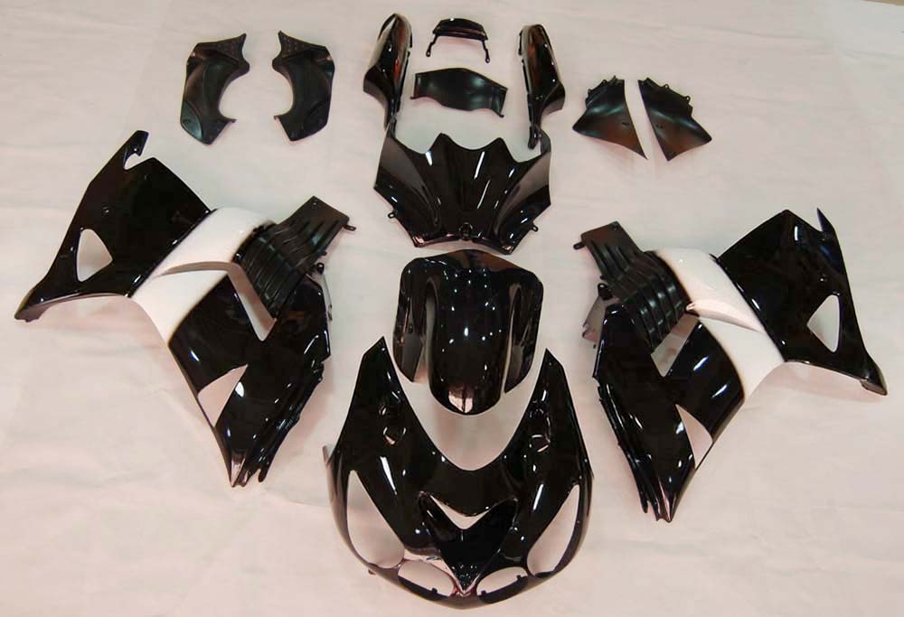 Carénages Amotopart 2006-2011 Kawasaki ZX14R Noir Blanc West Ninja Generic