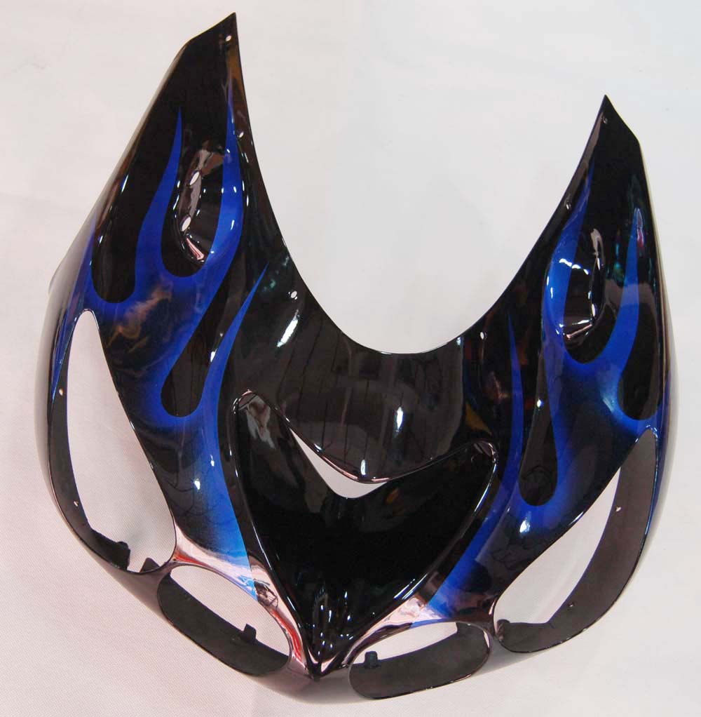 Amotopart pour Ninja ZX14R 2006-2011 noir et bleu flamme carrosserie carénage ABS moulé par Injection plastique ensemble 5 # générique