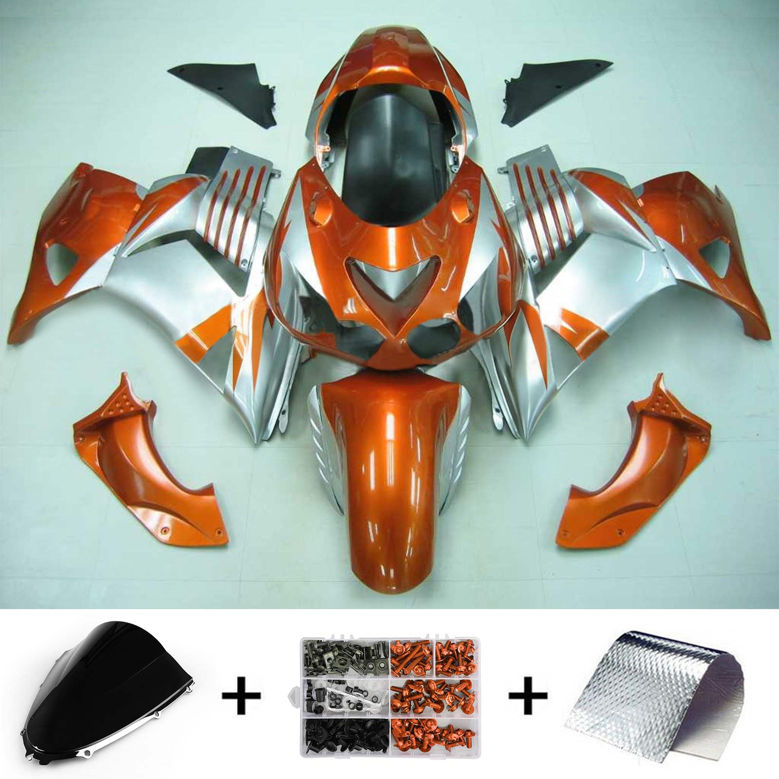 Kit de carénage par injection , carrosserie en plastique ABS Pour Kawasaki ZX14R 2006-2011