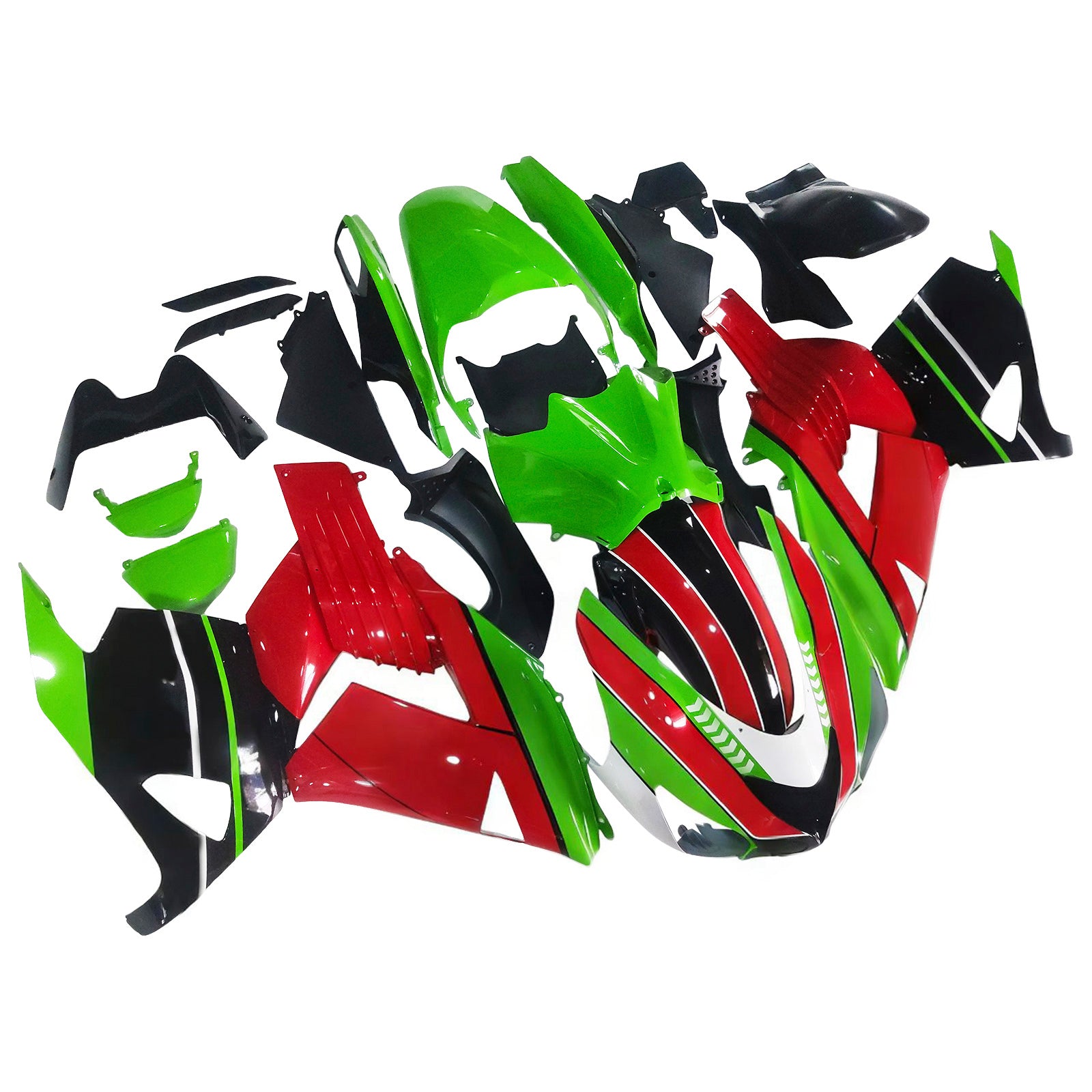 Amotopart Kawasaki ZX14R 2006-2011 Kit Carénage Carrosserie Plastique ABS