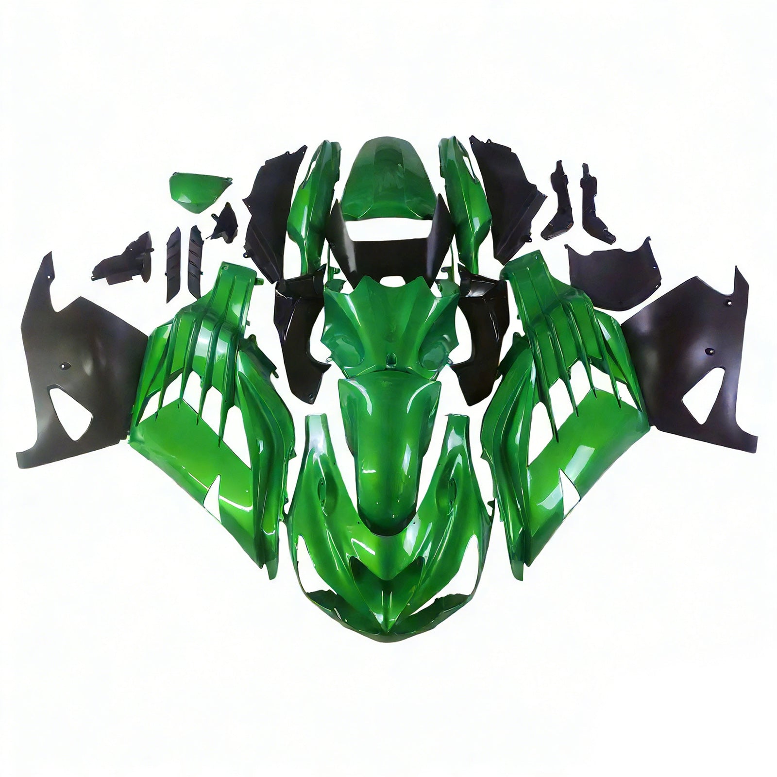 Amotopart pour Ninja ZX14R 2012-2021 carénage de carrosserie vert ABS moulé par Injection plastique ensemble 6 # générique