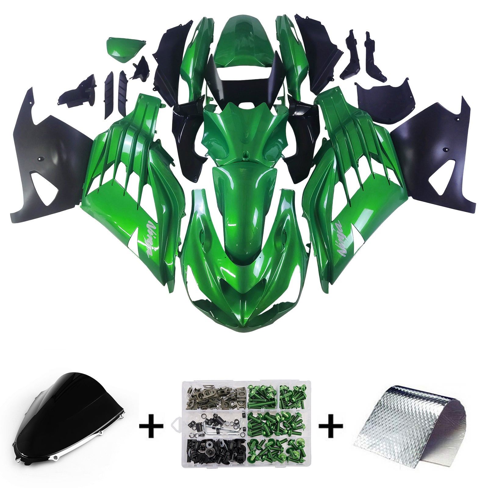 Amotopart Muovisuojat 2012-2021 Kawasaki ZX14R Ninja Green Generic