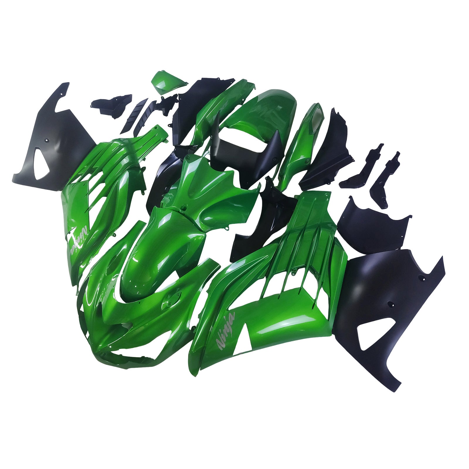 Amotopart dla Ninja ZX14R 2012-2021 zielone nadwozie Fairing zestaw formowany wtryskowo z tworzywa ABS 6 # Generic
