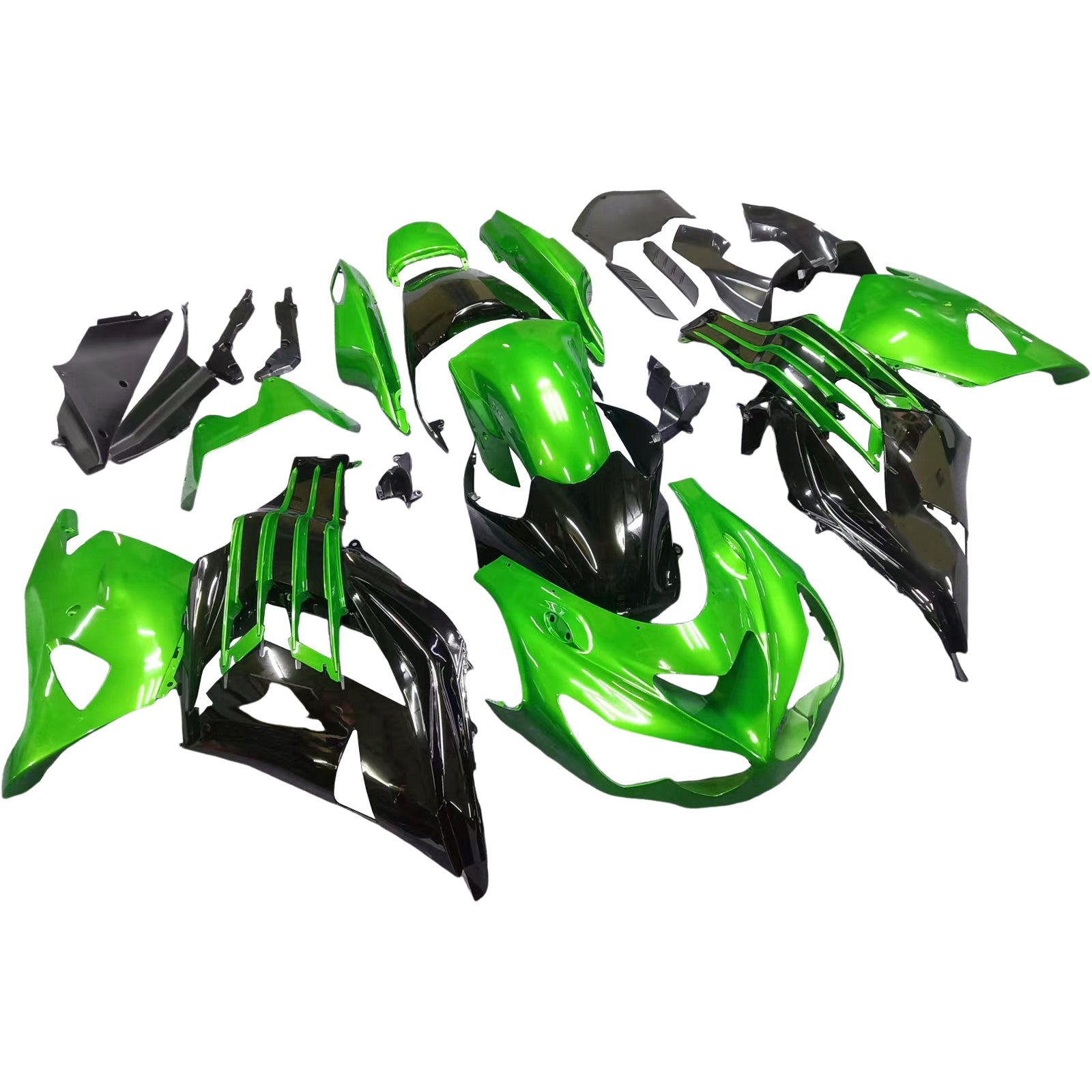 Amotopart pour Ninja ZX14R 2012-2021 vert noir carrosserie carénage ABS moulé par Injection plastique ensemble 10 # générique