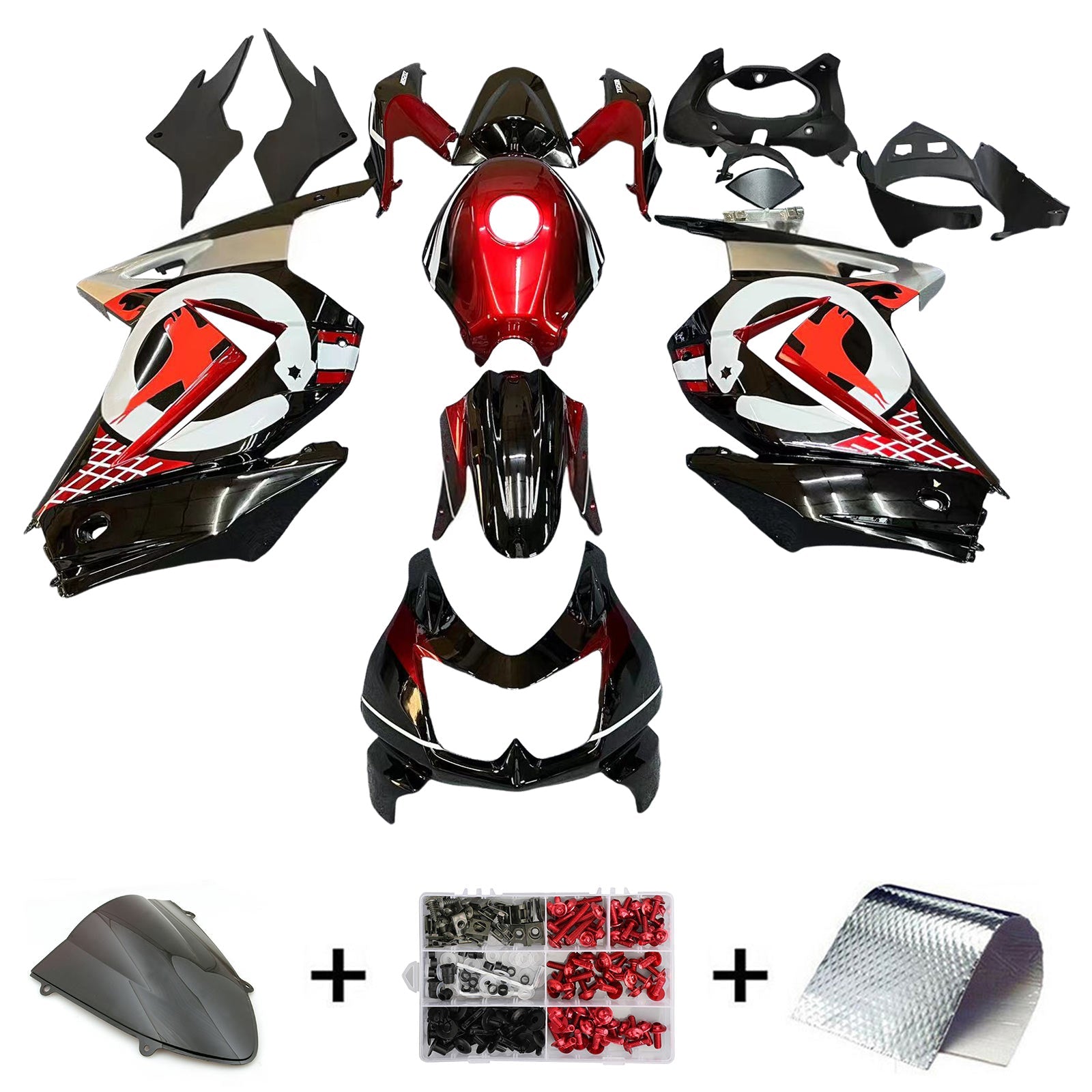 Kit de carénage d'injection Kawasaki EX250 Ninja250R, carrosserie en plastique, 2008 – 2012