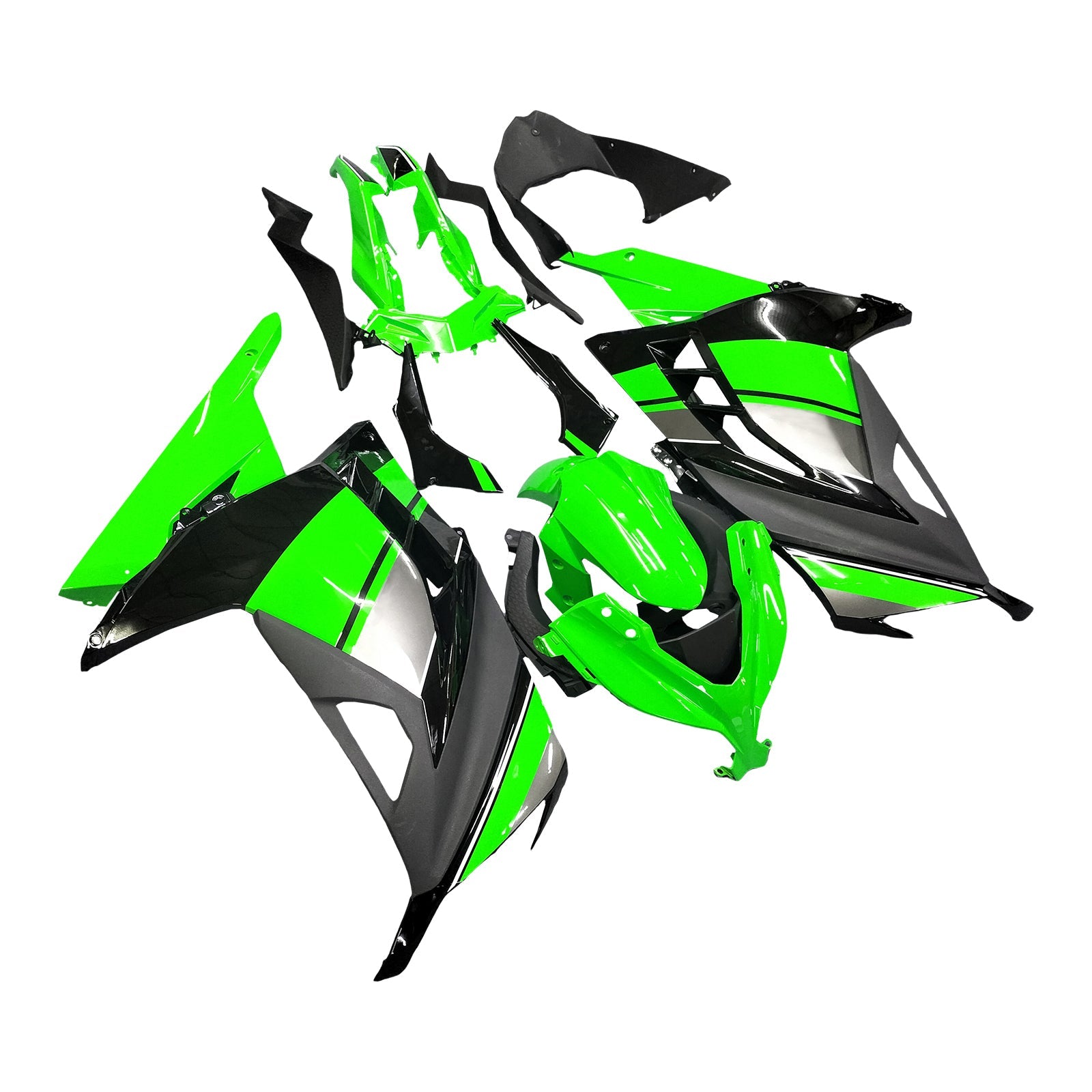Amotopart Carene 2013-2017 Plastiche Kawasaki Ninja 300R EX300R Verde Nero Ninja Generico