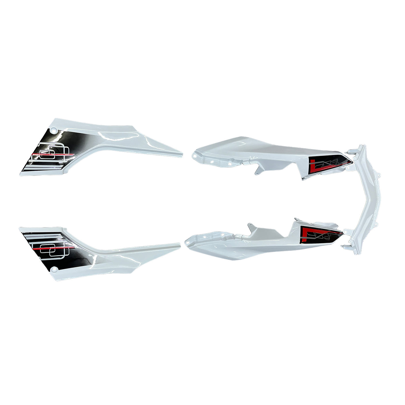 Amotopart Ninja 300R EX300R 2013-2017 Carenado de carrocería de arte blanco Plástico ABS moldeado por inyección 6# Genérico