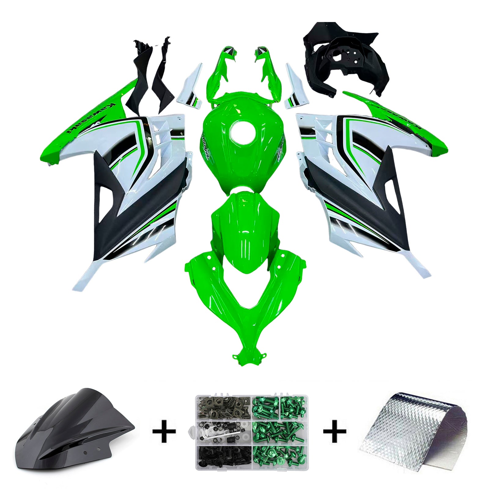 Amotopart Kawasaki EX300/Ninja 300 2013-2017 ABS kunststof carrosseriekuipset
