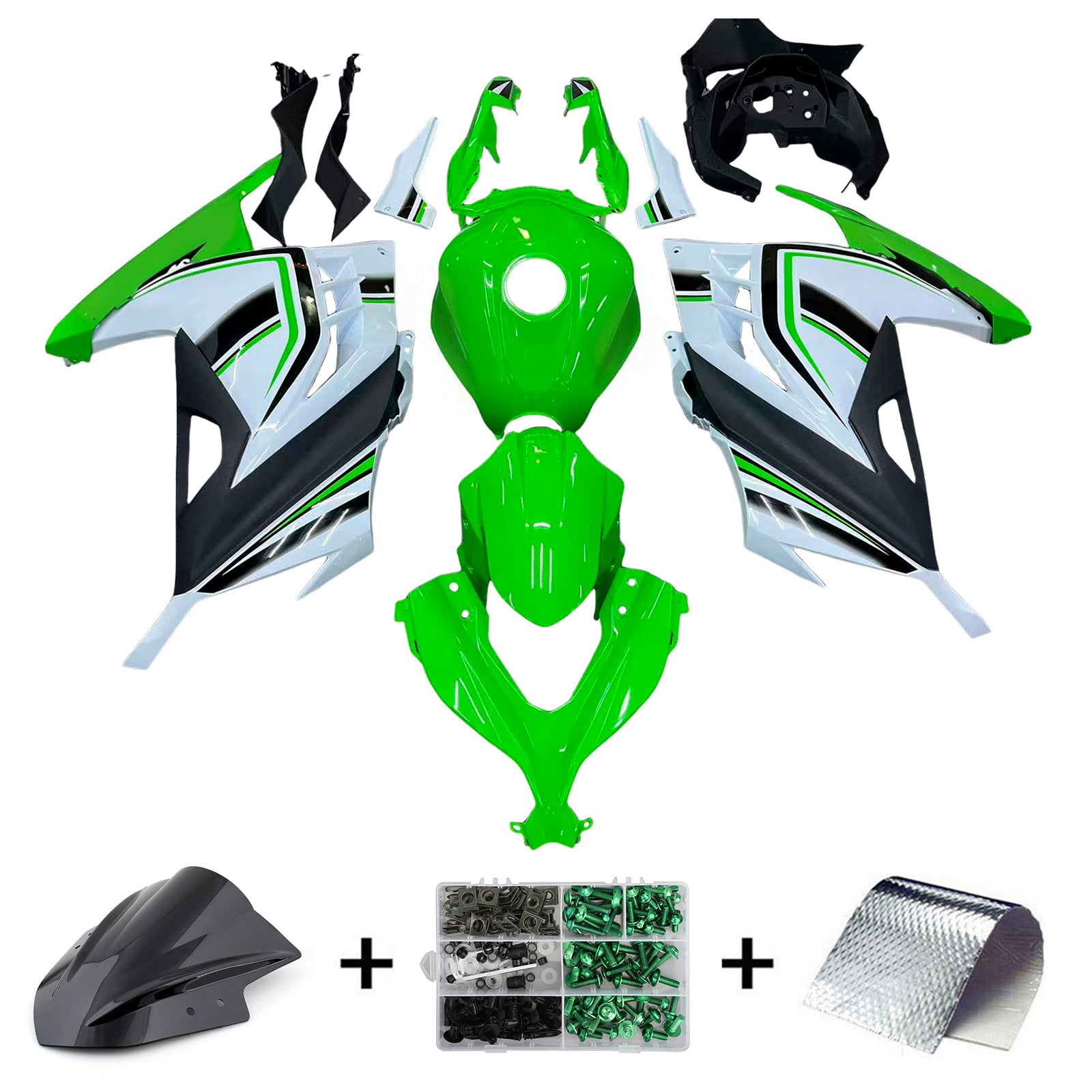 Amotopart Kawasaki EX300/Ninja 300 2013-2017 ABS muovinen korirakennesarja