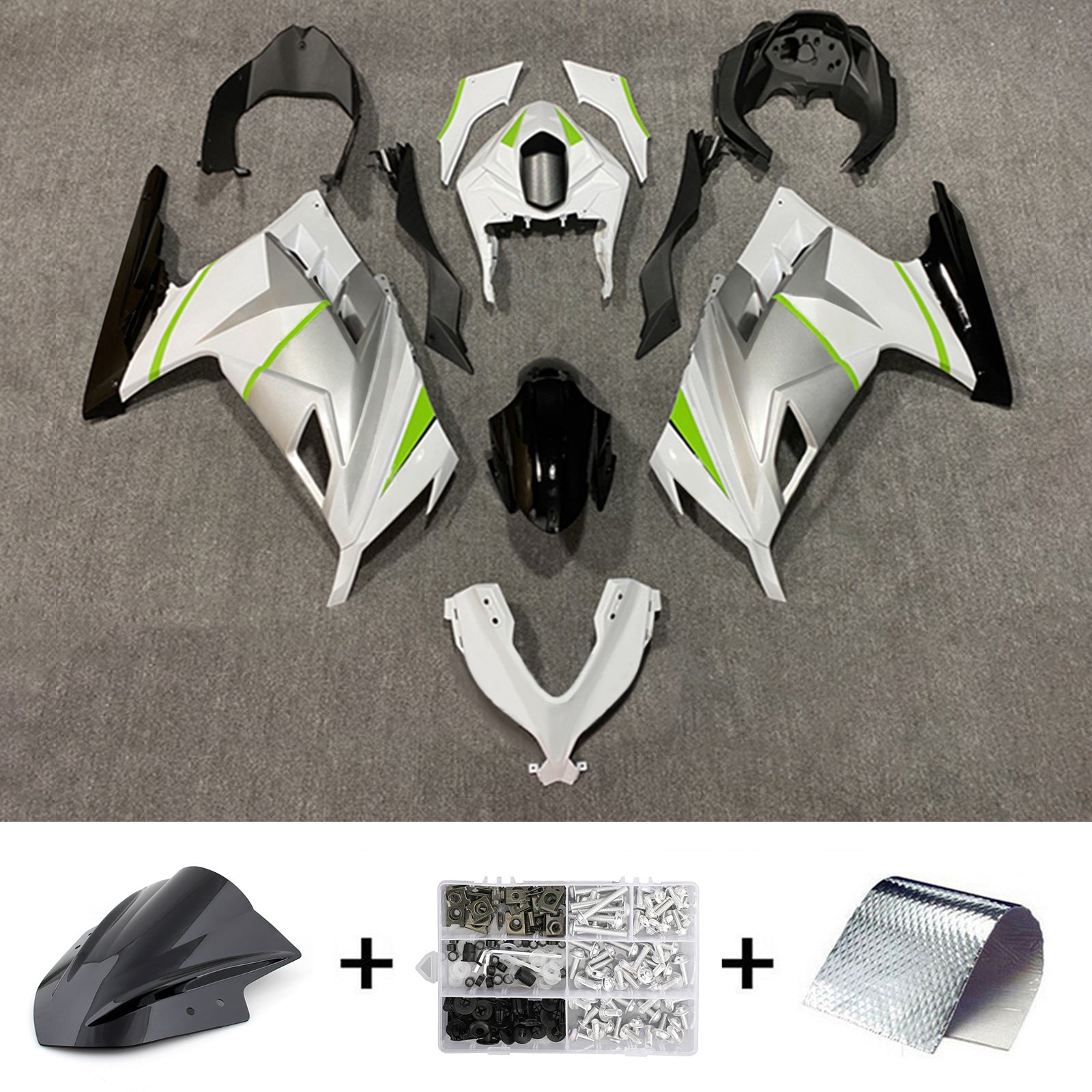 Amotopart Kawasaki EX300/Ninja 300 2013-2017 ABS muovinen korirakennesarja