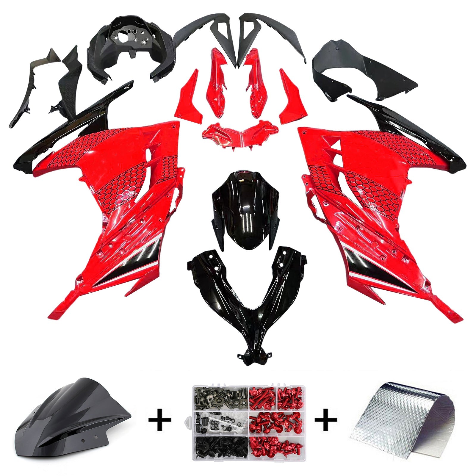 Amotopart Kawasaki EX300/Ninja 300 2013-2017 ABS muovinen korirakennesarja
