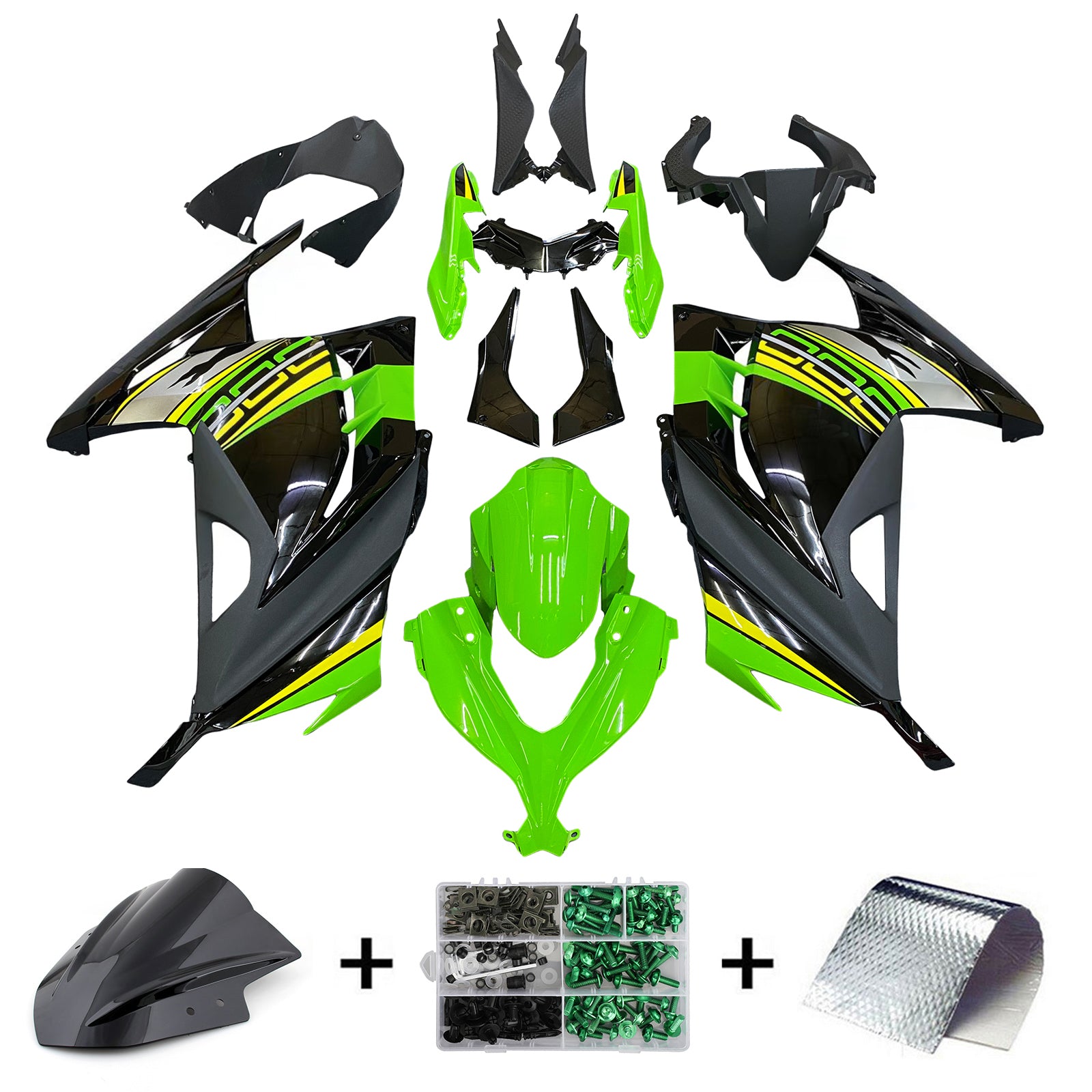 Amotopart Kawasaki EX300/Ninja 300 2013-2017 Zestaw owiewek nadwozia z tworzywa ABS