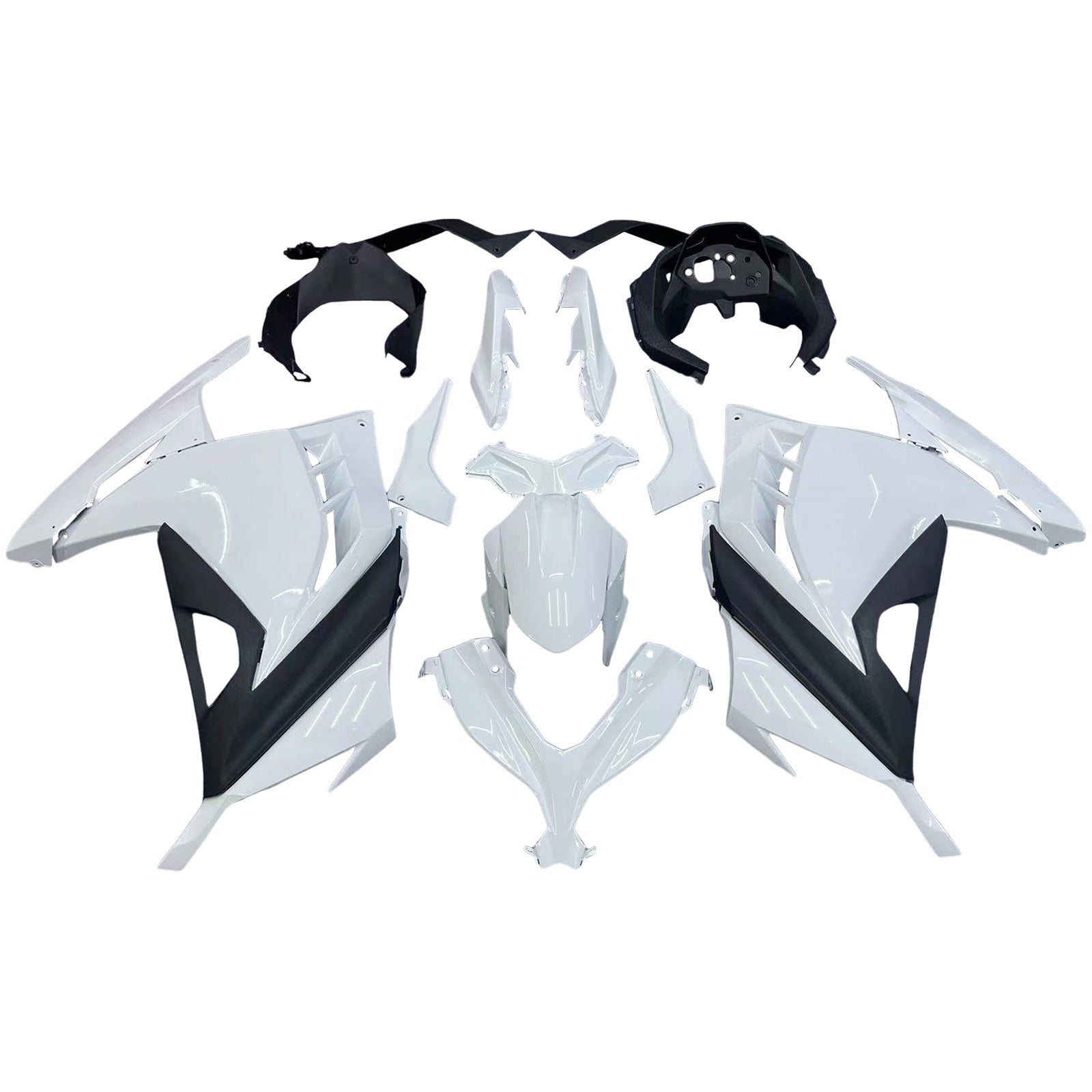 Amotopart Kawasaki EX300/Ninja300 2013-2017 Kit Carénage Carrosserie Plastique ABS