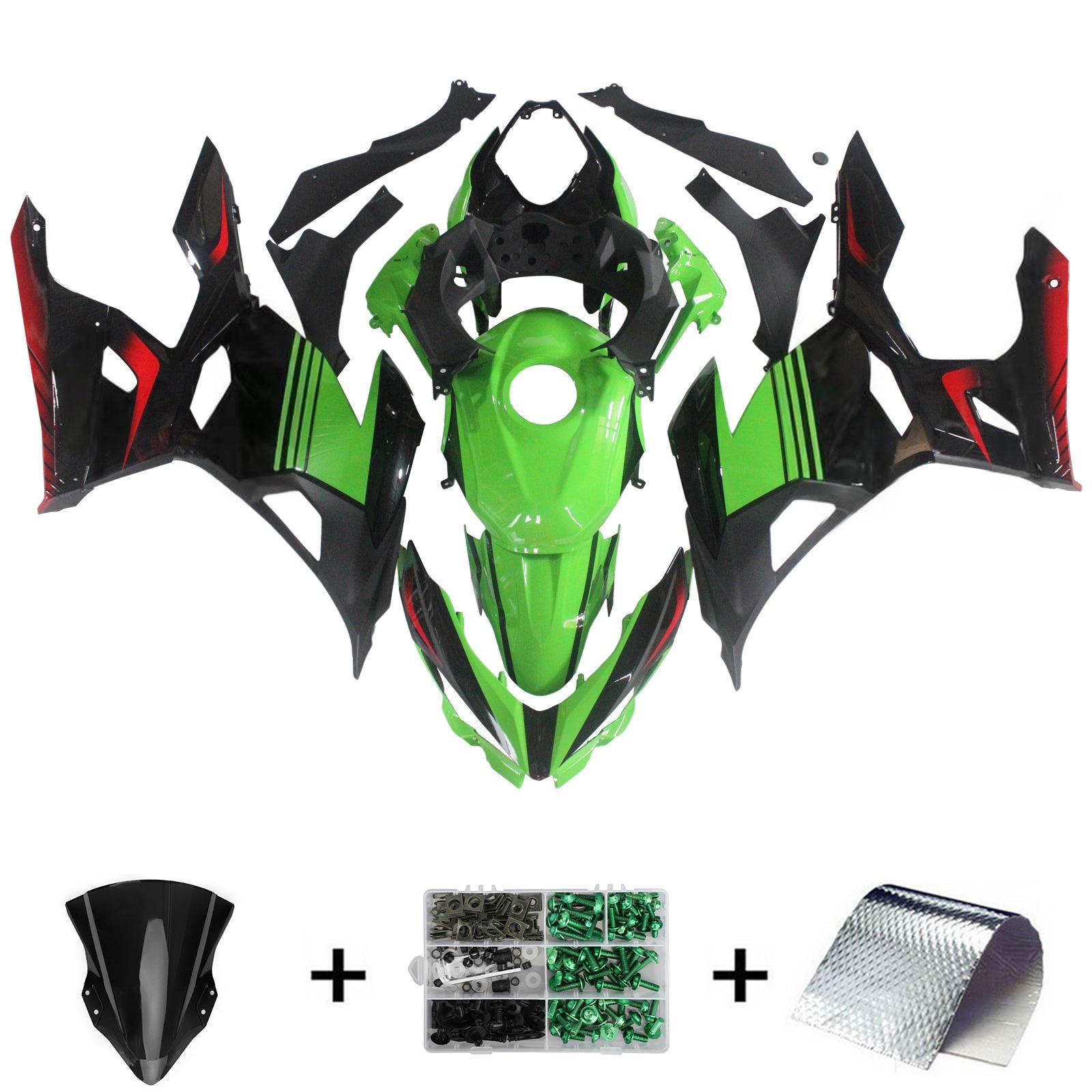 Kit carenatura iniezione carrozzeria in plastica ABS Kawasaki EX400 / Ninja400 2018-2023 FAX