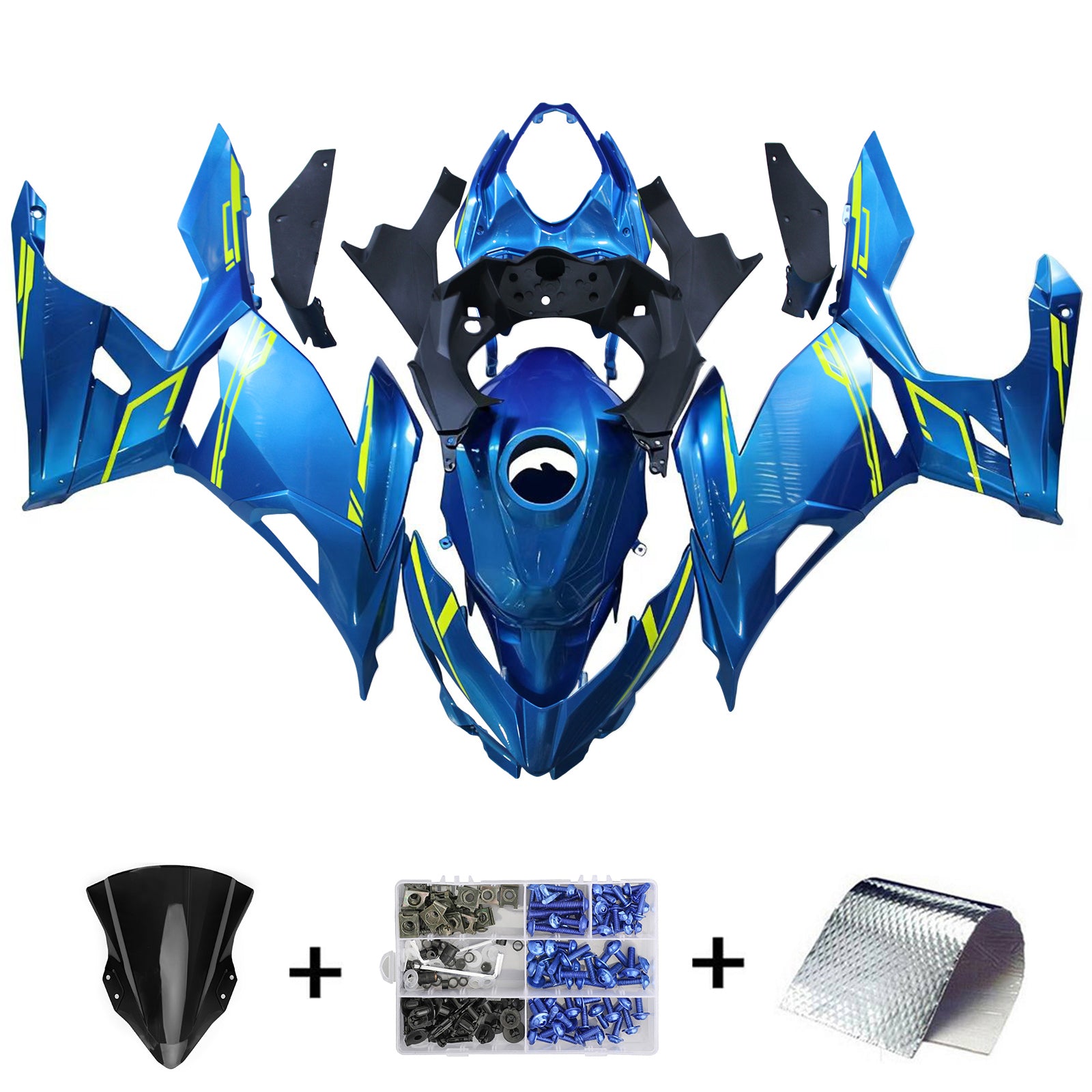 Kit de carénage Amotopart Kawasaki EX400/Ninja400 2018-2023