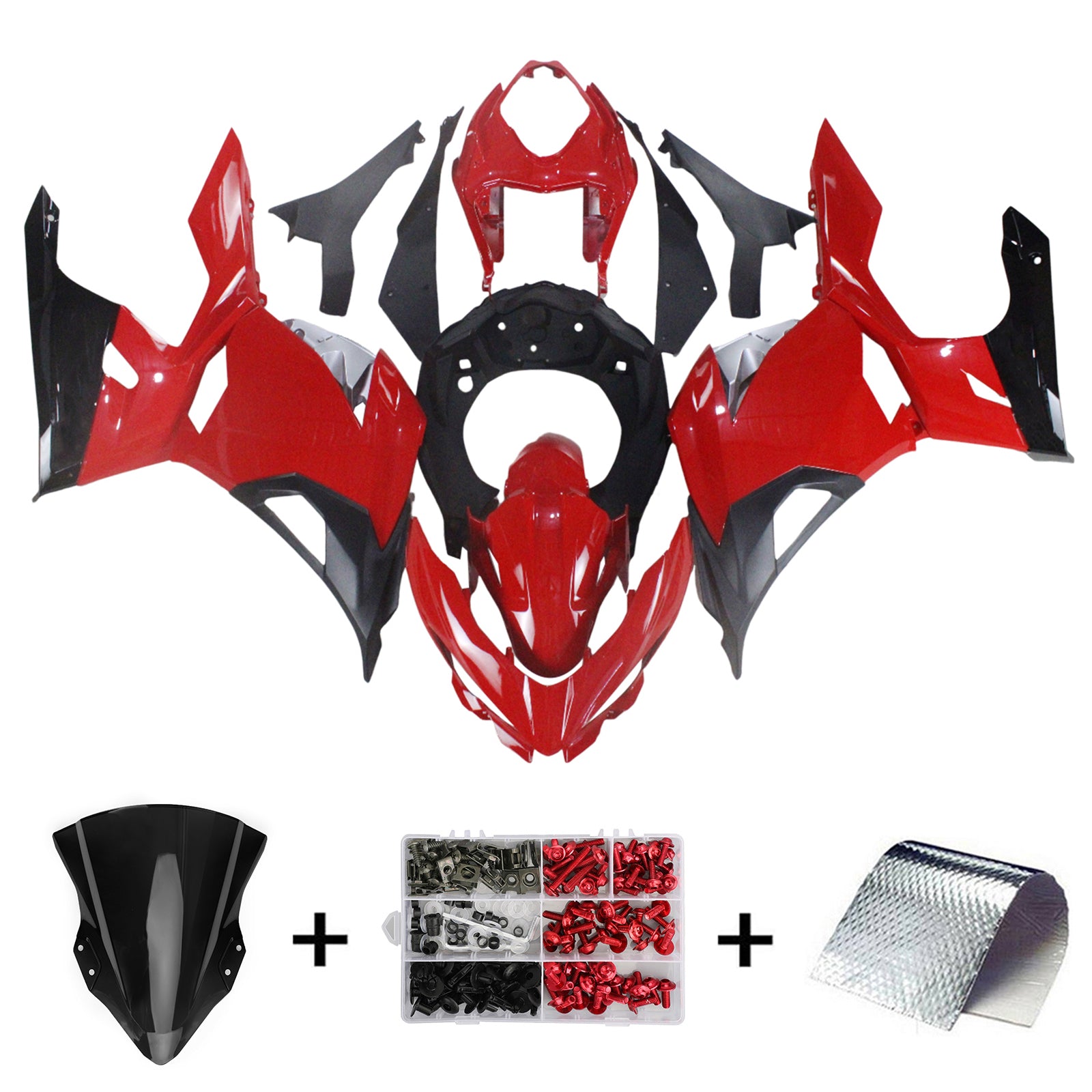 Kit de carénage Amotopart Kawasaki EX400/Ninja400 2018-2023