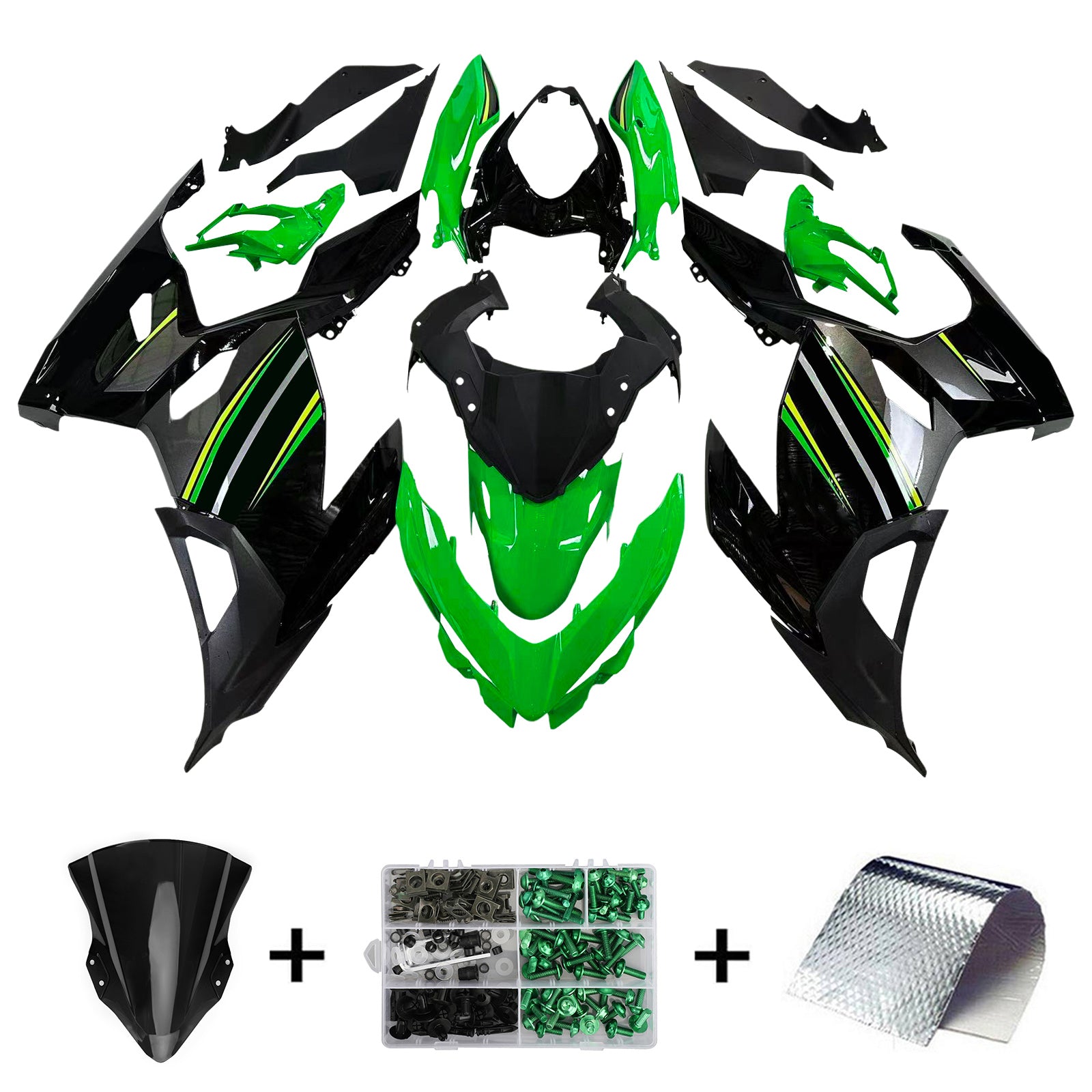 Kit de carénage Amotopart Kawasaki EX400/Ninja400 2018-2023