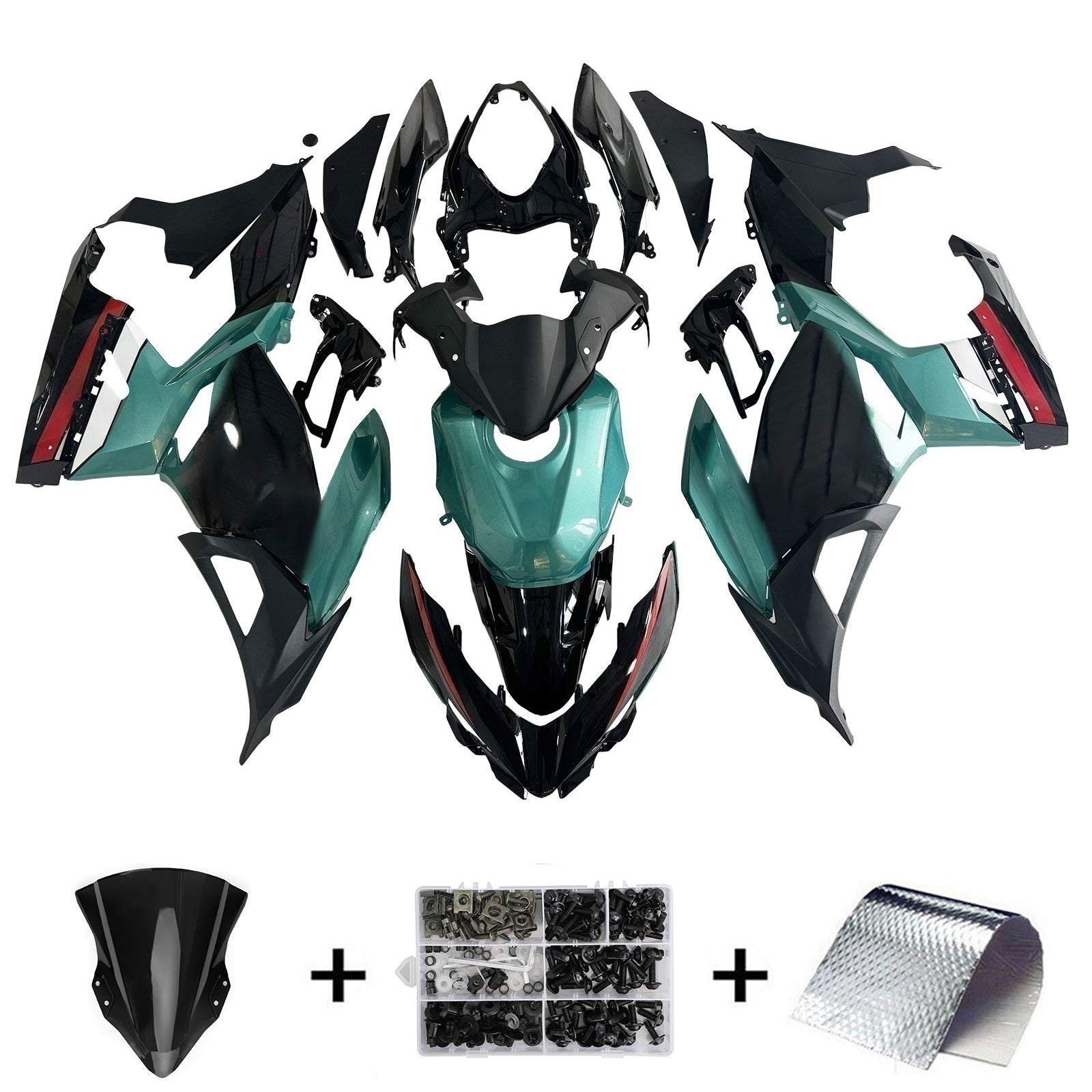 Amotopart Kawasaki Ex400 Ninja400 2018-2023 Kilpailu Corrier Plastic Abs