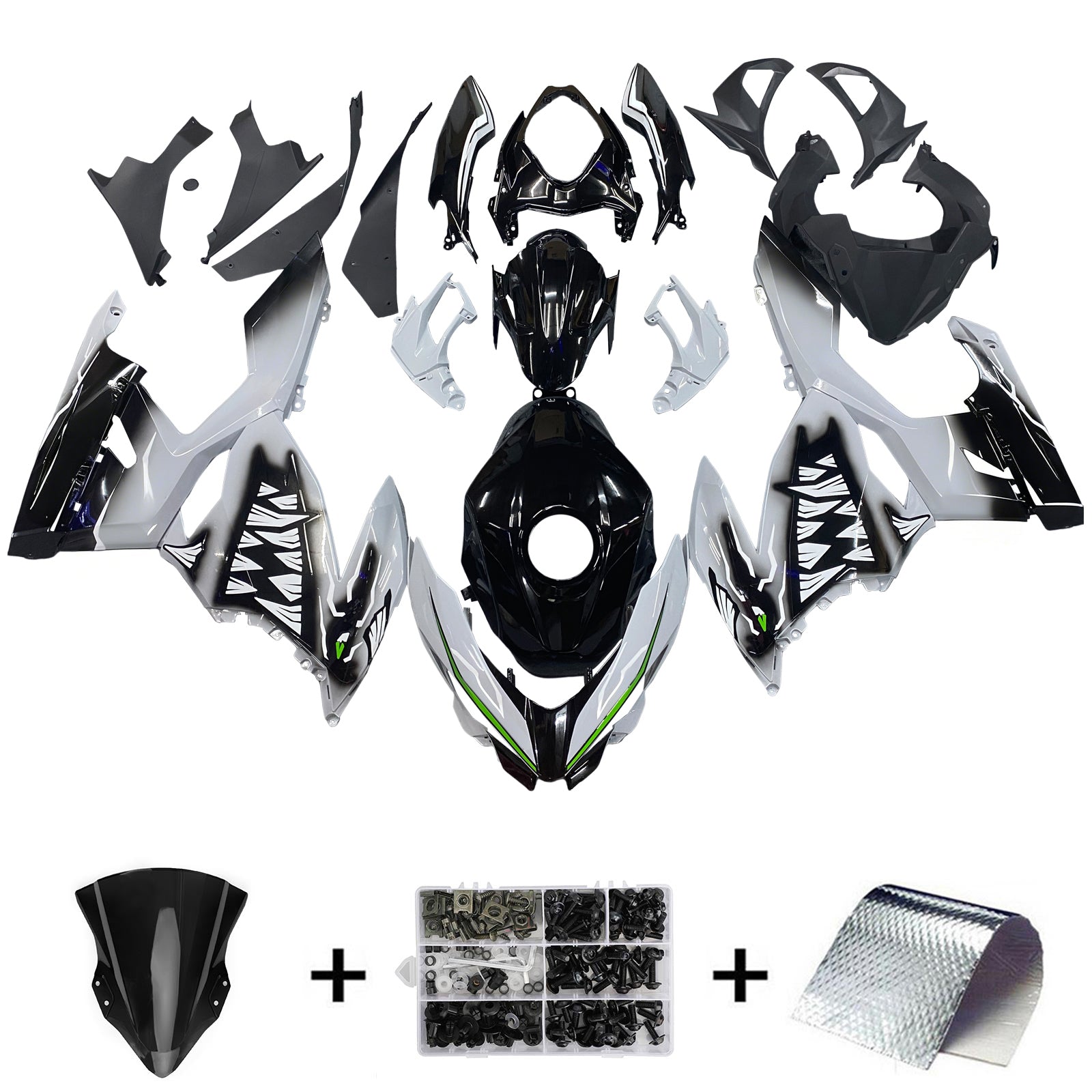 Amotopart Kawasaki EX400 Ninja400 2018-2023 Korirakenne ABS-muovi