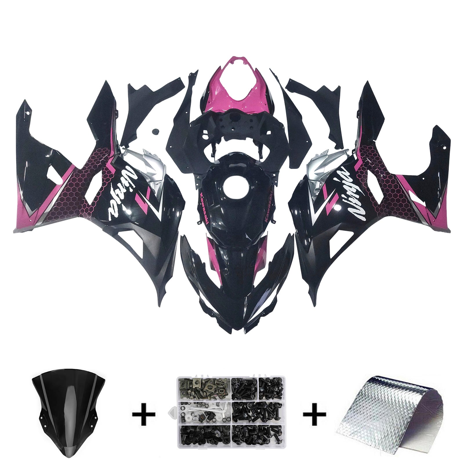 Amotopart Kawasaki Ex400/Ninja400 2018-2023 Kit Carroserie Plastic Abs