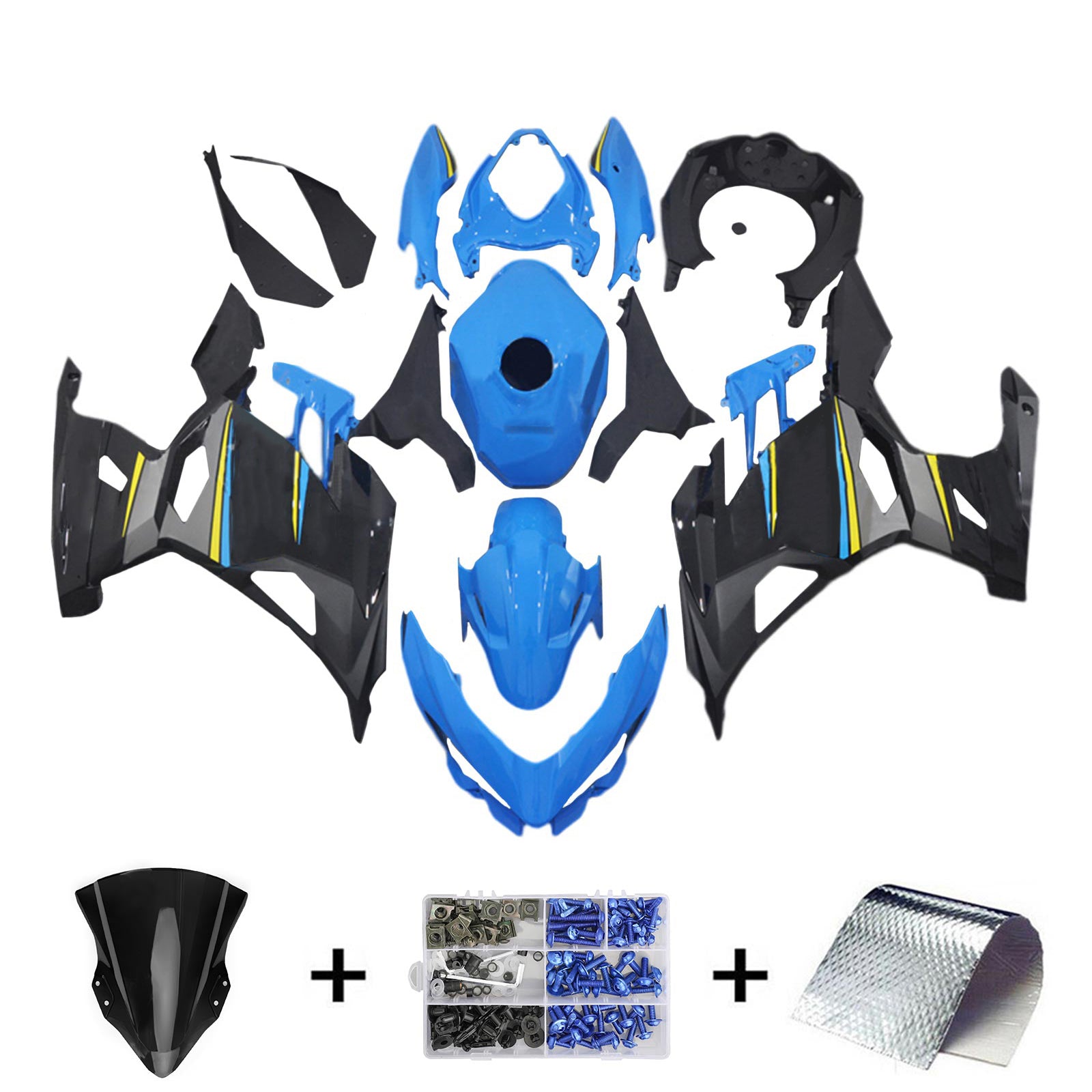 Amotopart Kawasaki EX400 Ninja400 2018-2023 Komplet oklepa Karoserija ABS plastika