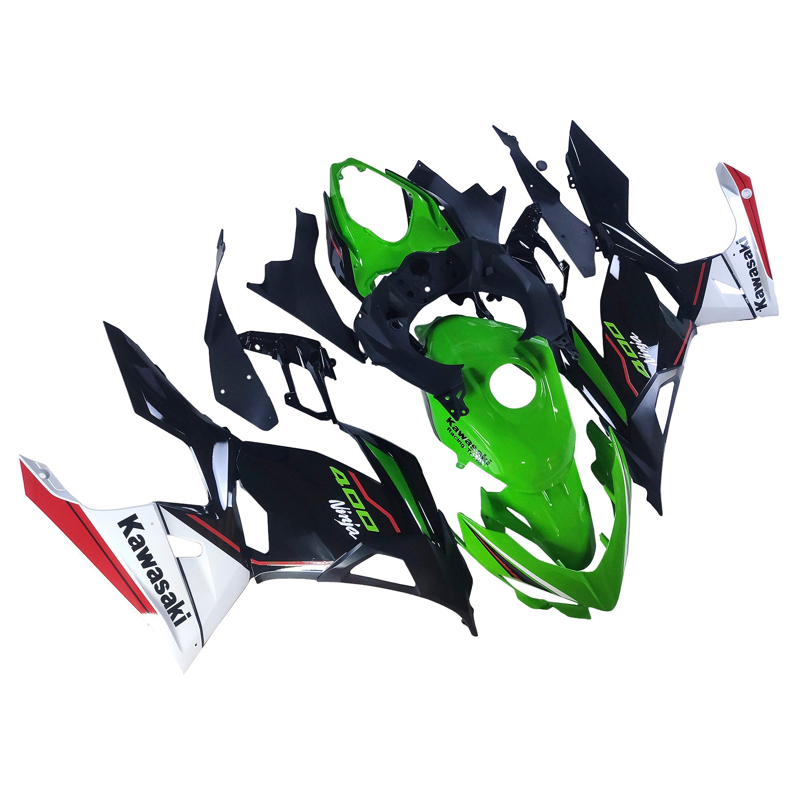 Amotopart Kawasaki EX400 Ninja400 2018-2023 Kit de carénage Carrosserie Plastique ABS