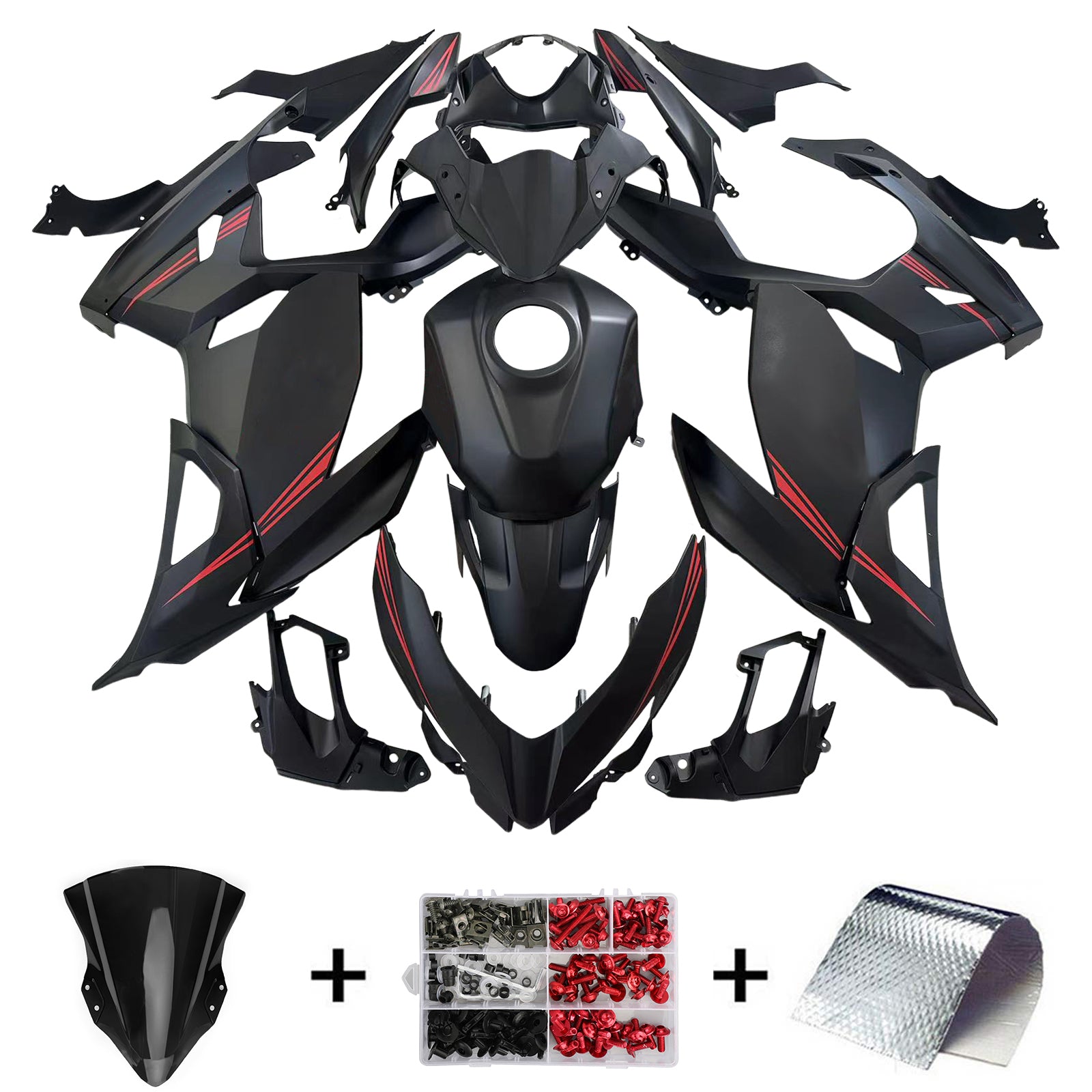 Amotopart Kawasaki EX400/Ninja400 2018-2023 ABS muovinen korirakennesarja