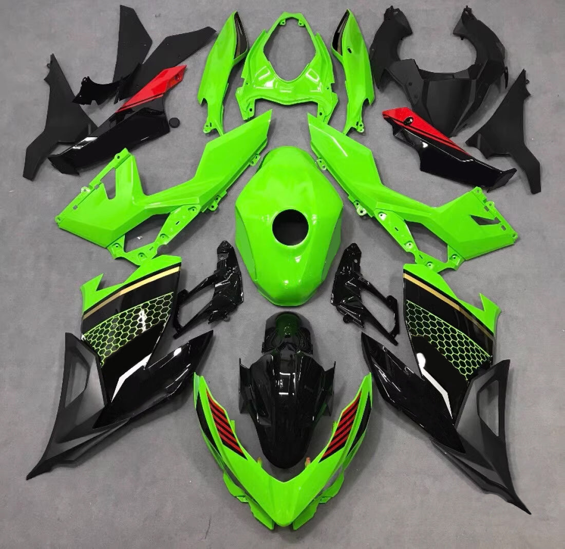 Amotopart Kawasaki EX400/Ninja400 2018-2023 Kit de carénage Carrosserie Plastique ABS