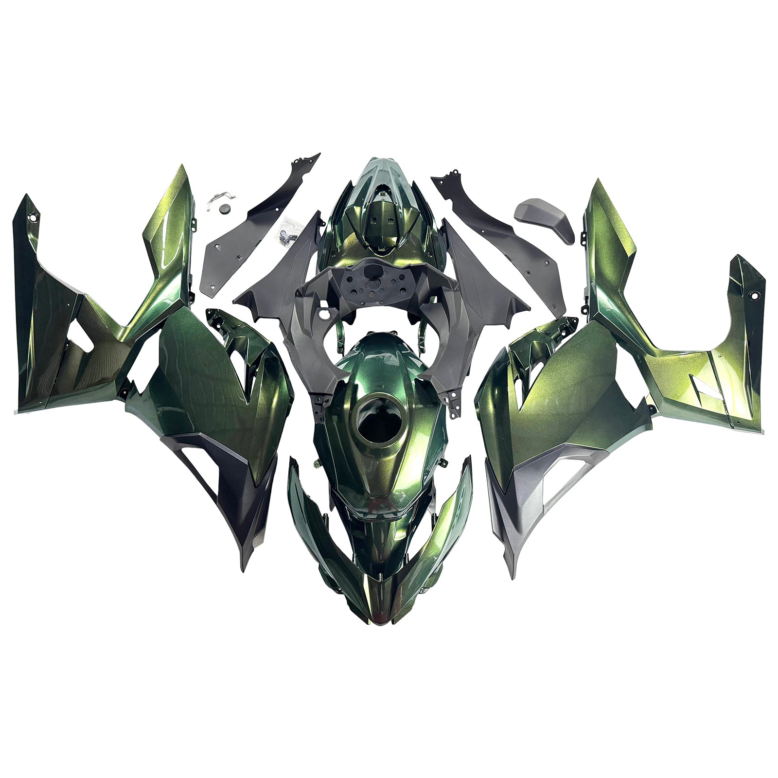 Zestaw owiewki wtrysku, ABS tworzyw sztucznych dla Kawasaki EX400 NINJA400 2018-2024