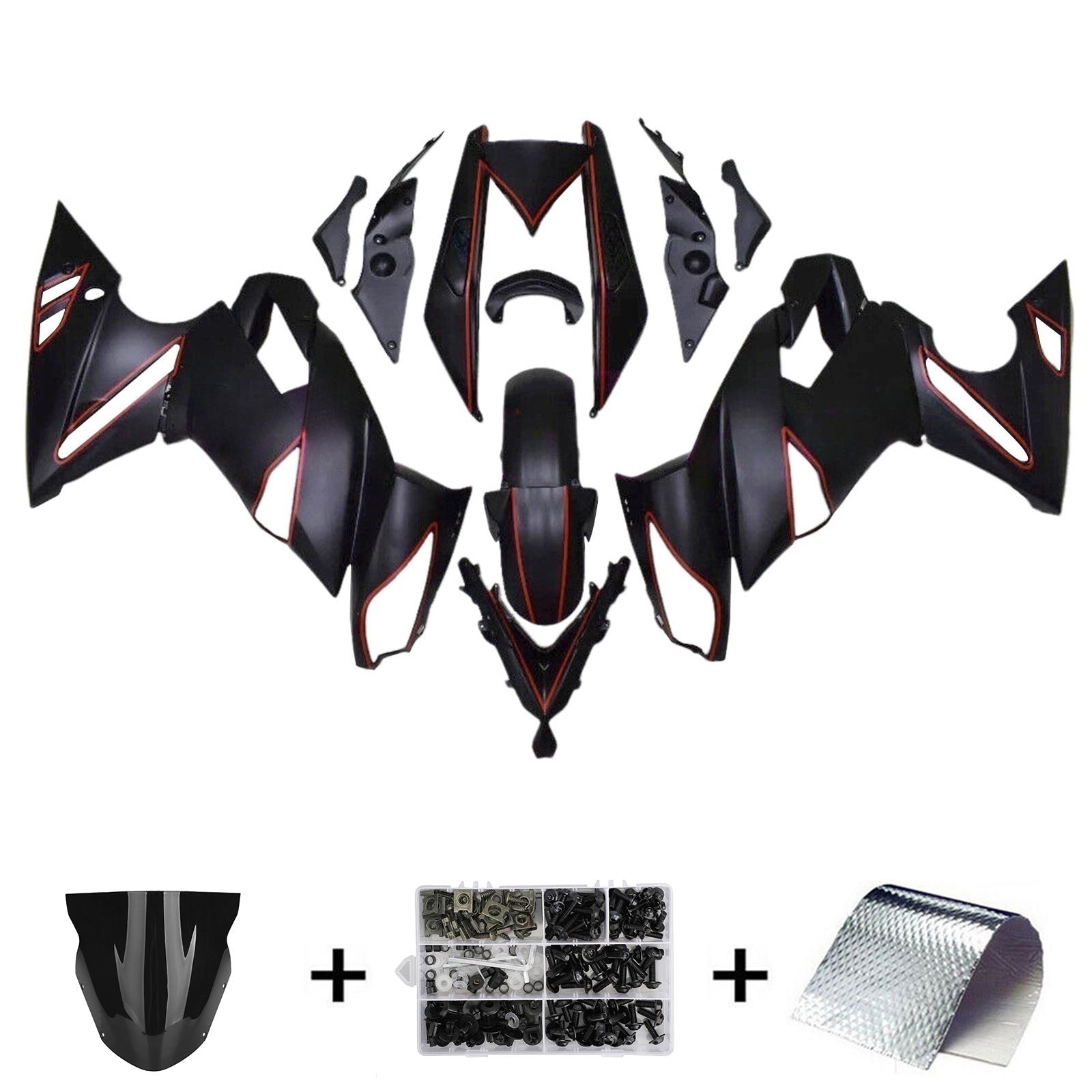 Kit de carénage d'injection en plastique Kawasaki Ninja 650 ER-6F EX650 2009-2011