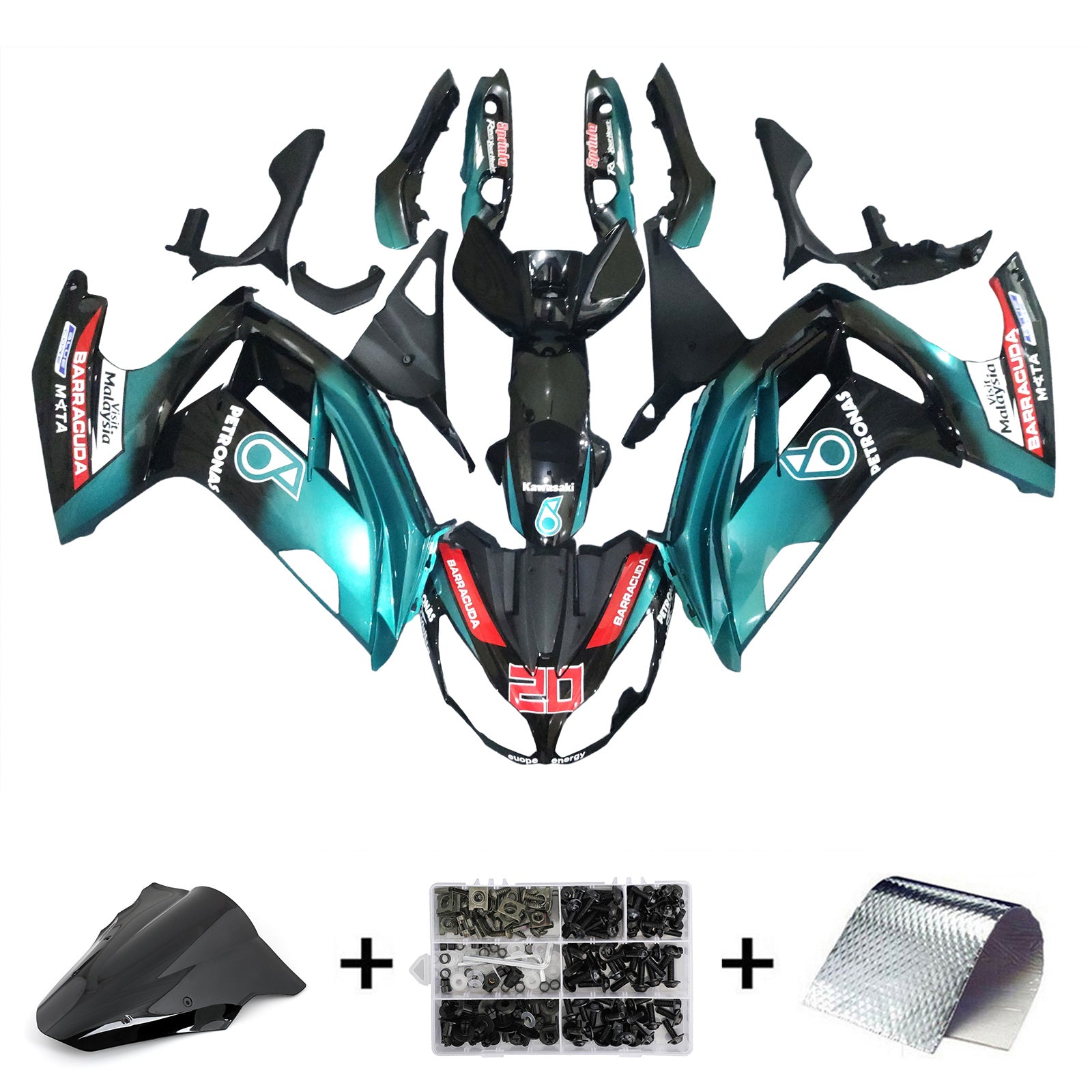 Amotopart Kuipset Kawasaki ER6F/Ninja650 2012-2016 ABS Kunststof Carrosserie