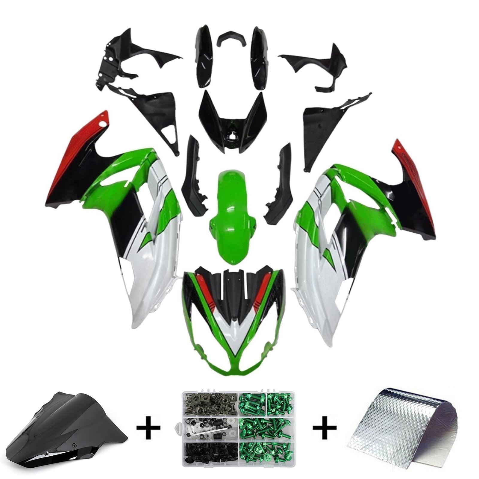 Kit de carénage d'injection Kawasaki ER6F/Ninja650 2012-2016, carrosserie en plastique ABS