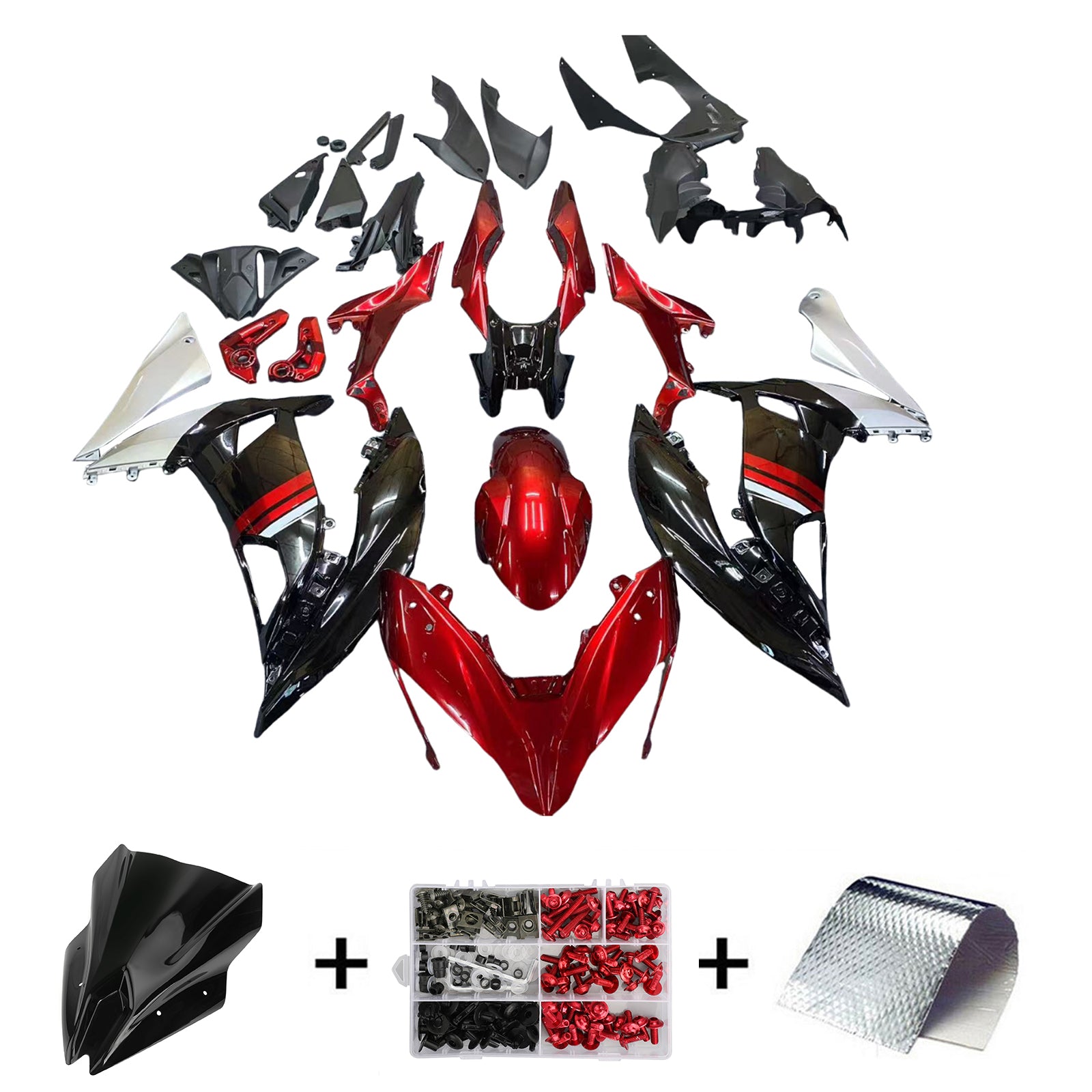 Amotopart muovinen suojaussarja Kawasaki Ninja 650 ER-6F EX650 2017-2019 03# Generic