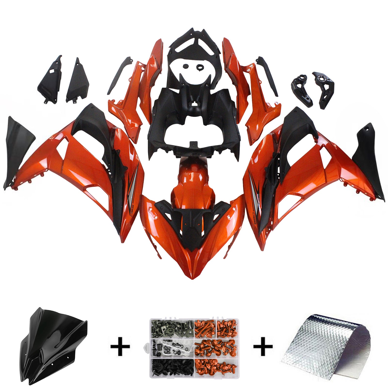 2017-2019 KAWASAKI ER6F/NINJA650R Kit de carenado de inyección de carrocería de plástico Abs