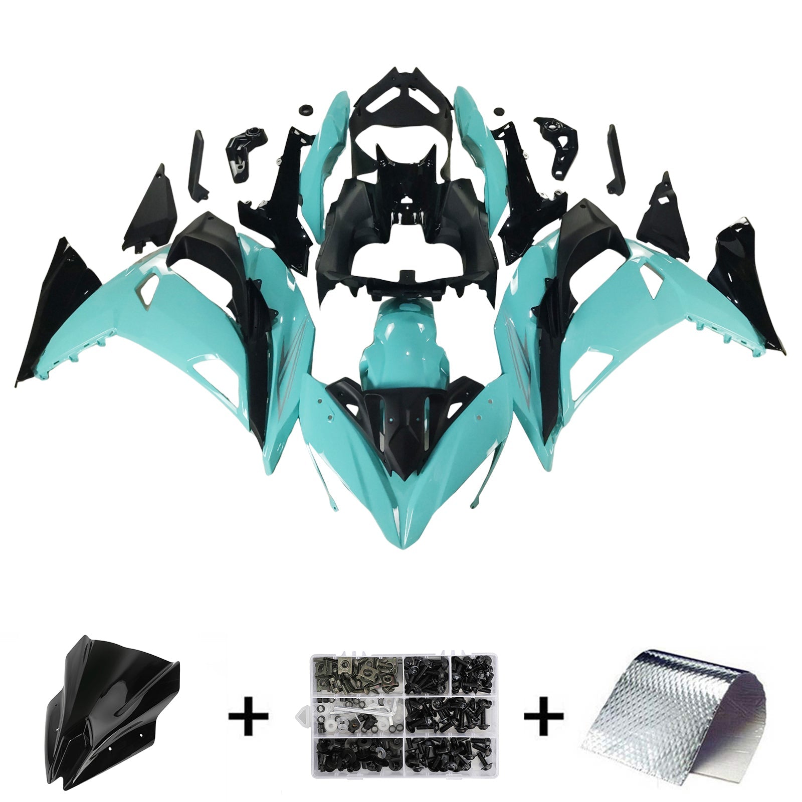 Kit de carénage d'injection Kawasaki ER6F/Ninja650R 2017-2019, carrosserie en plastique ABS