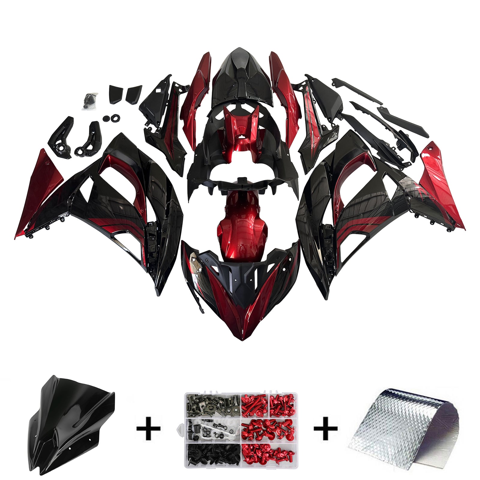 Kit de carenado de inyección, carrocería de plástico ABS para Kawasaki ER-6F Ninja650R 2017-2019