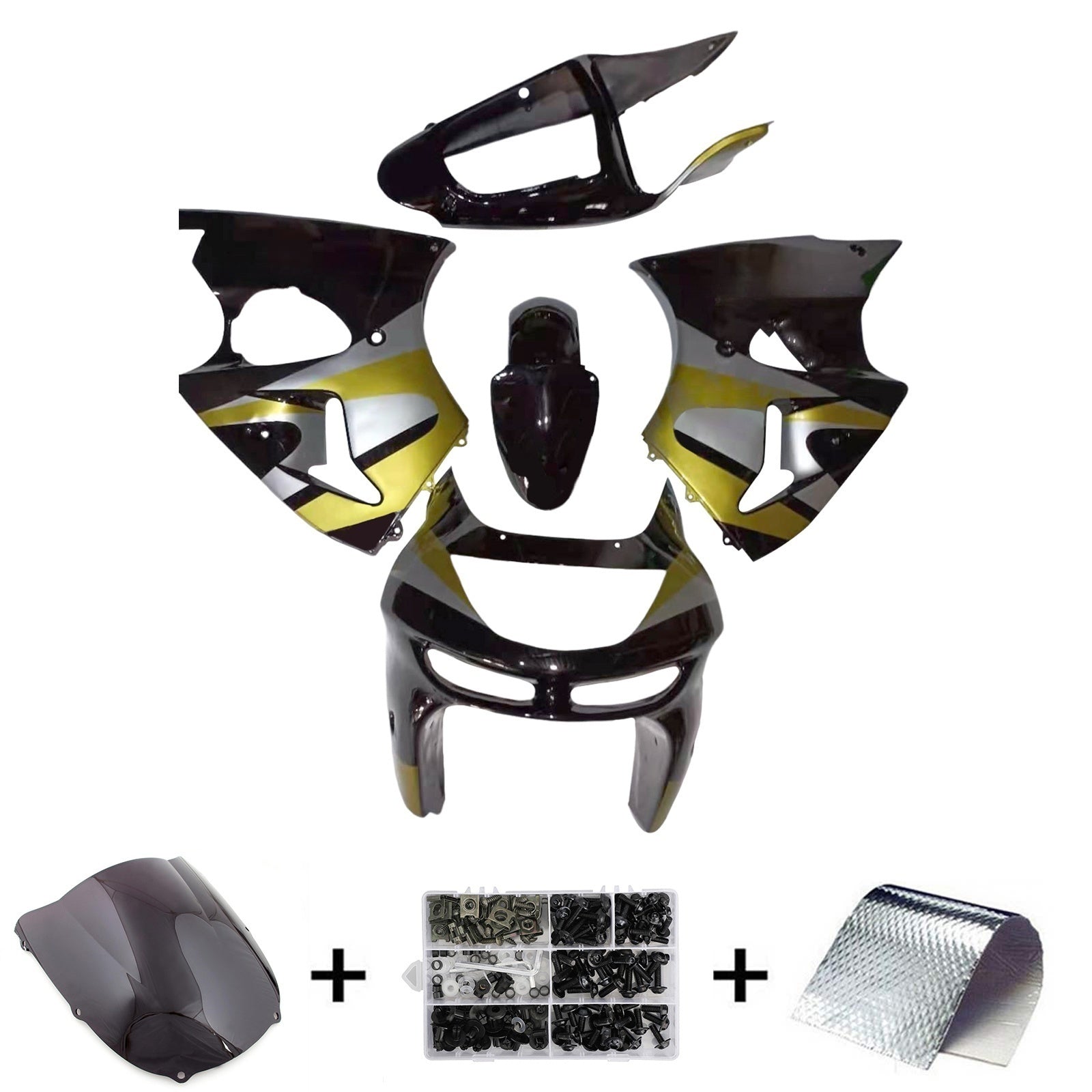 1998-1999 Kawasaki ZX6R Kit de carenado de inyección Carrocería de plástico ABS